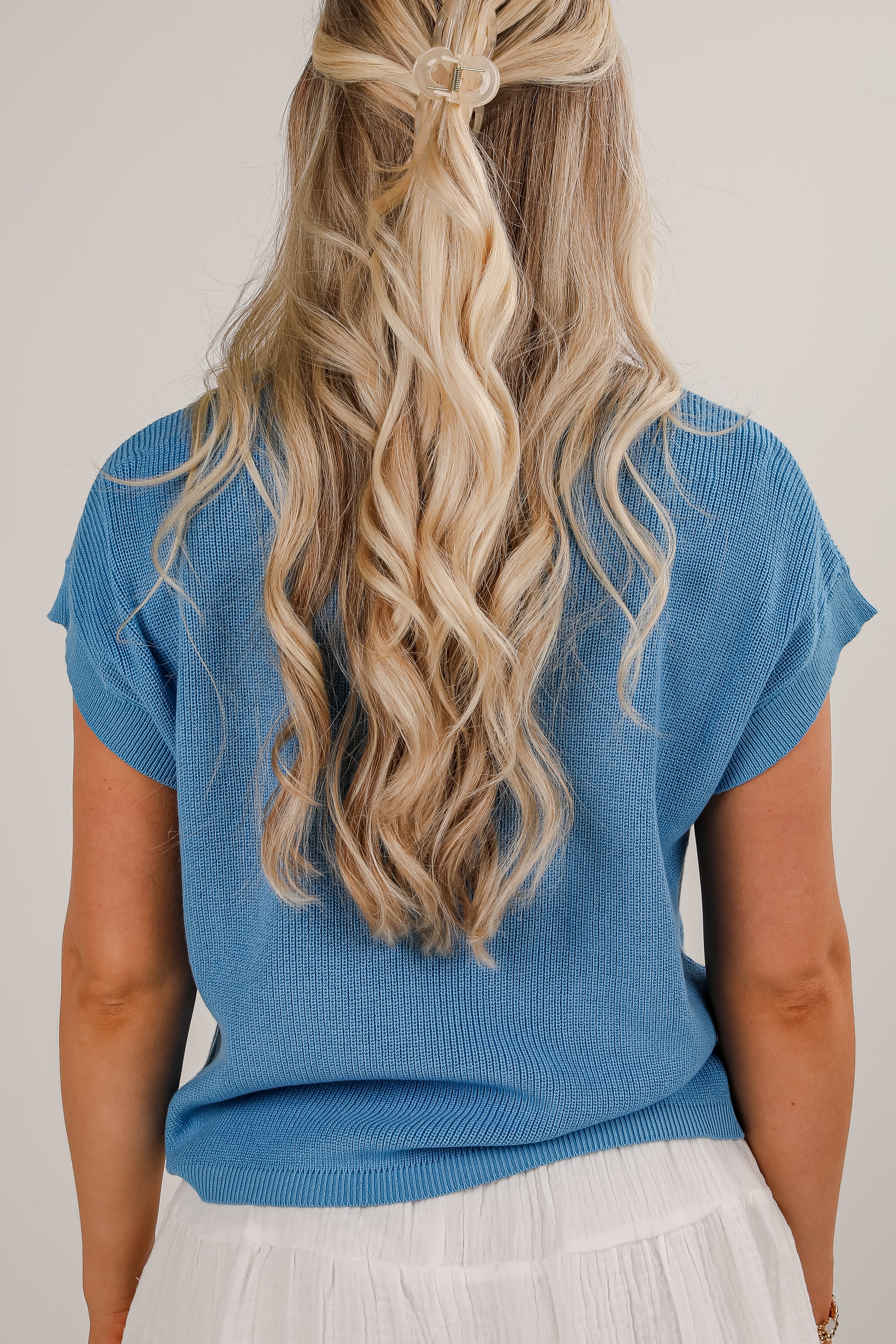 Just Imagine It Blue Knit Top