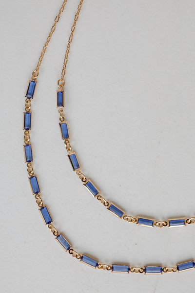 blue Gemstone Layered Necklace