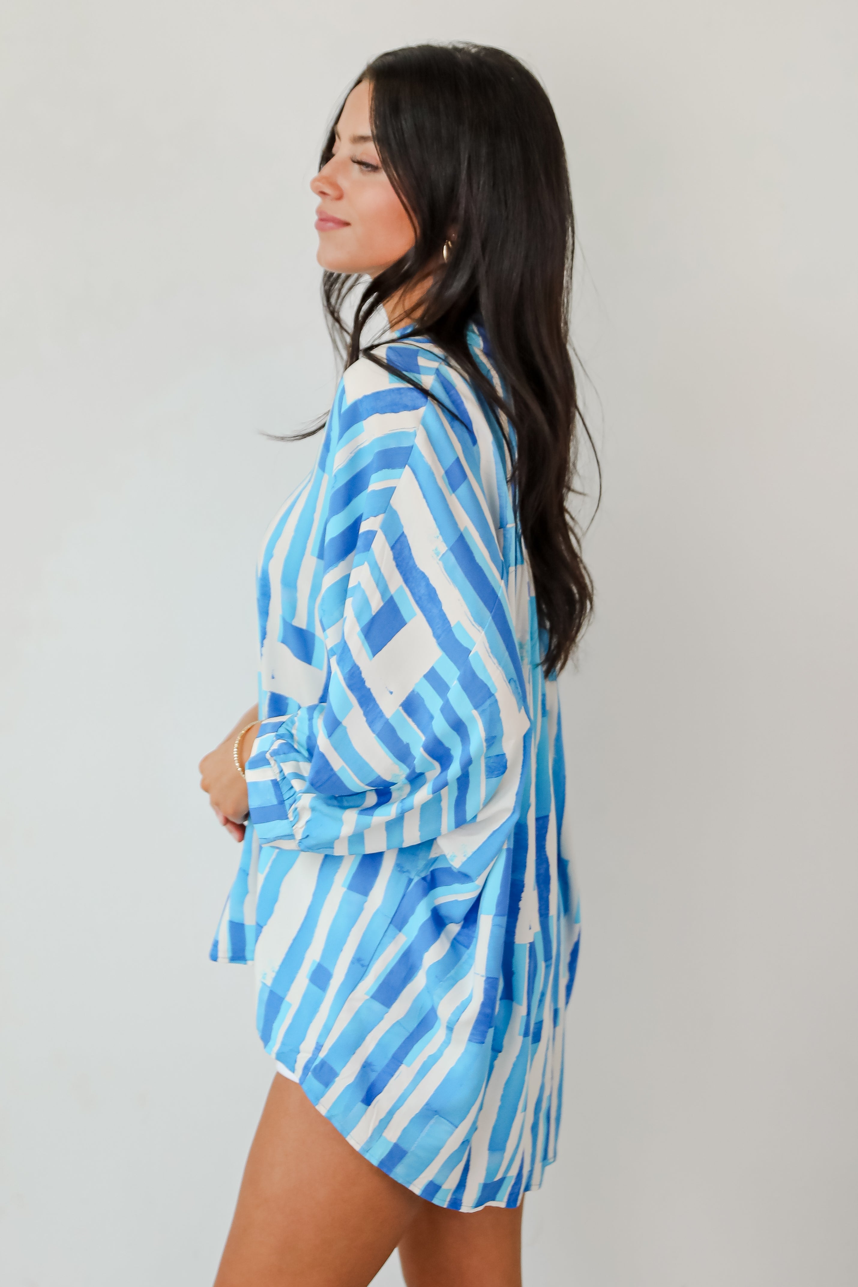 Radiant Feelings Blue Oversized Blouse
