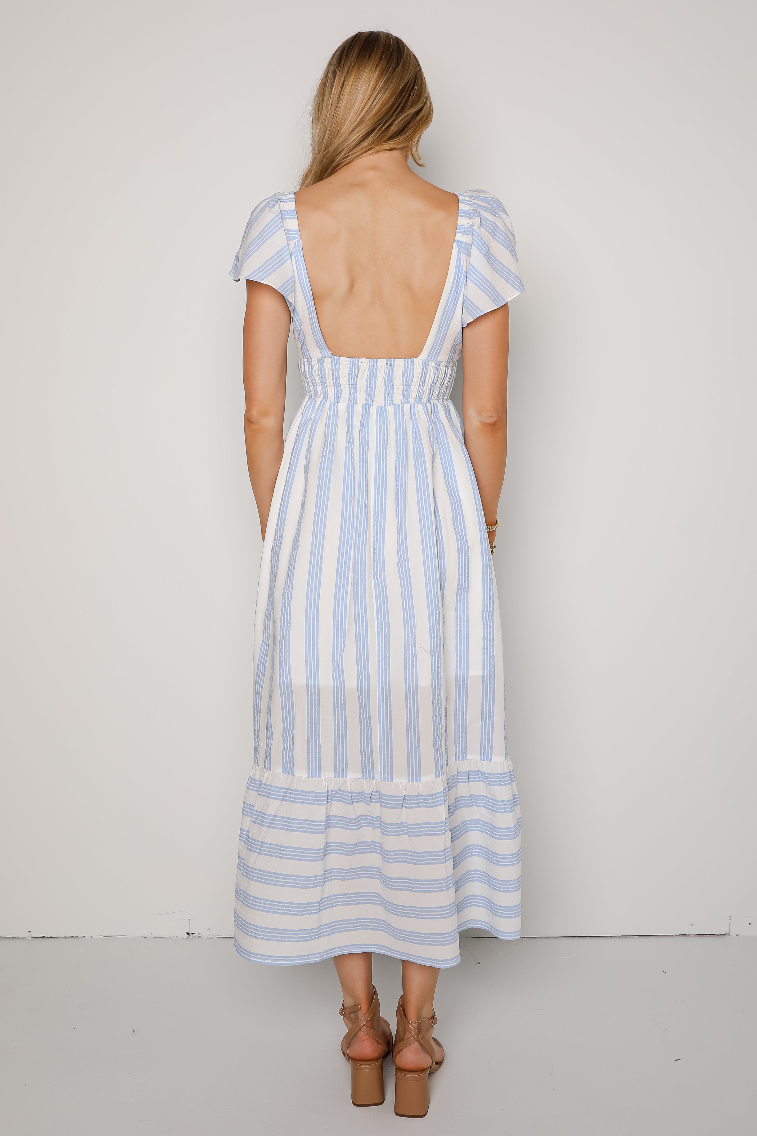 Close To Your Heart Blue Striped Maxi Dress