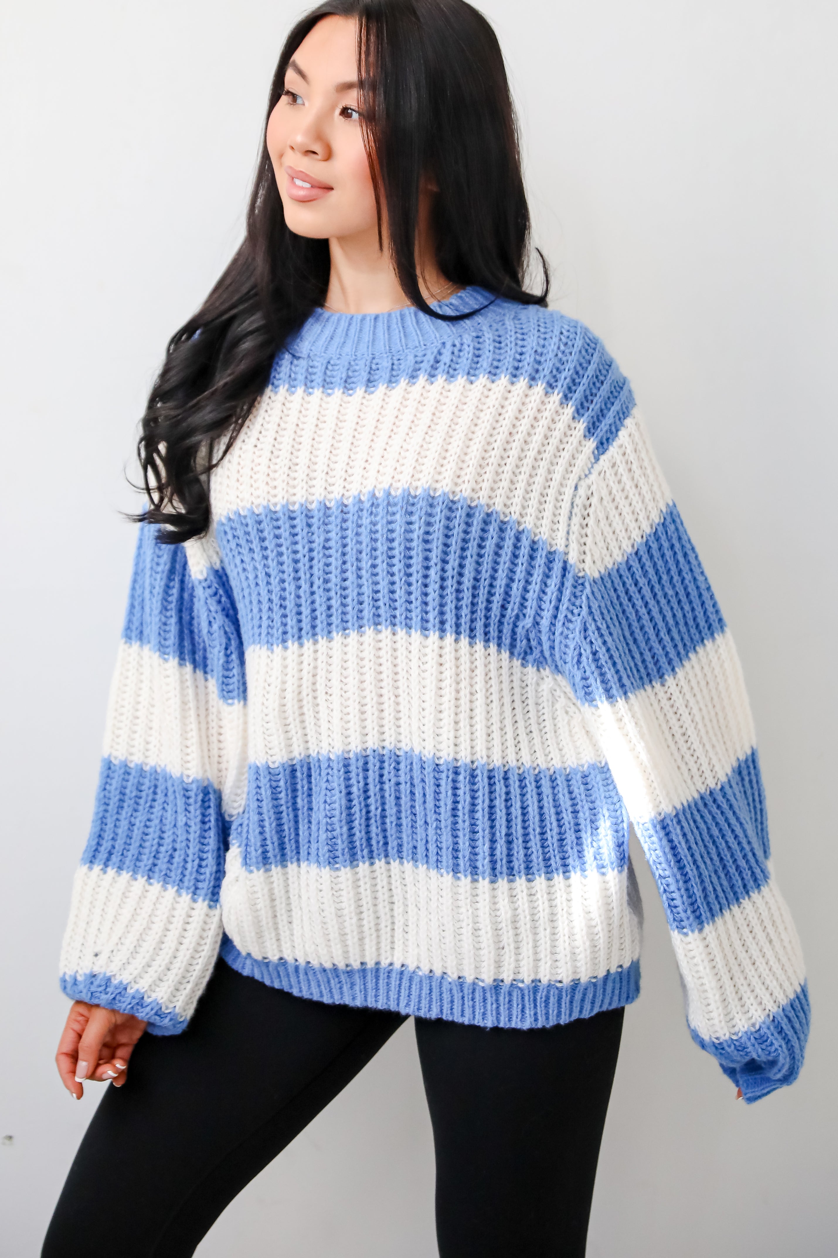 FINAL SALE - Cozy Aesthetic Striped Oversized Sweater