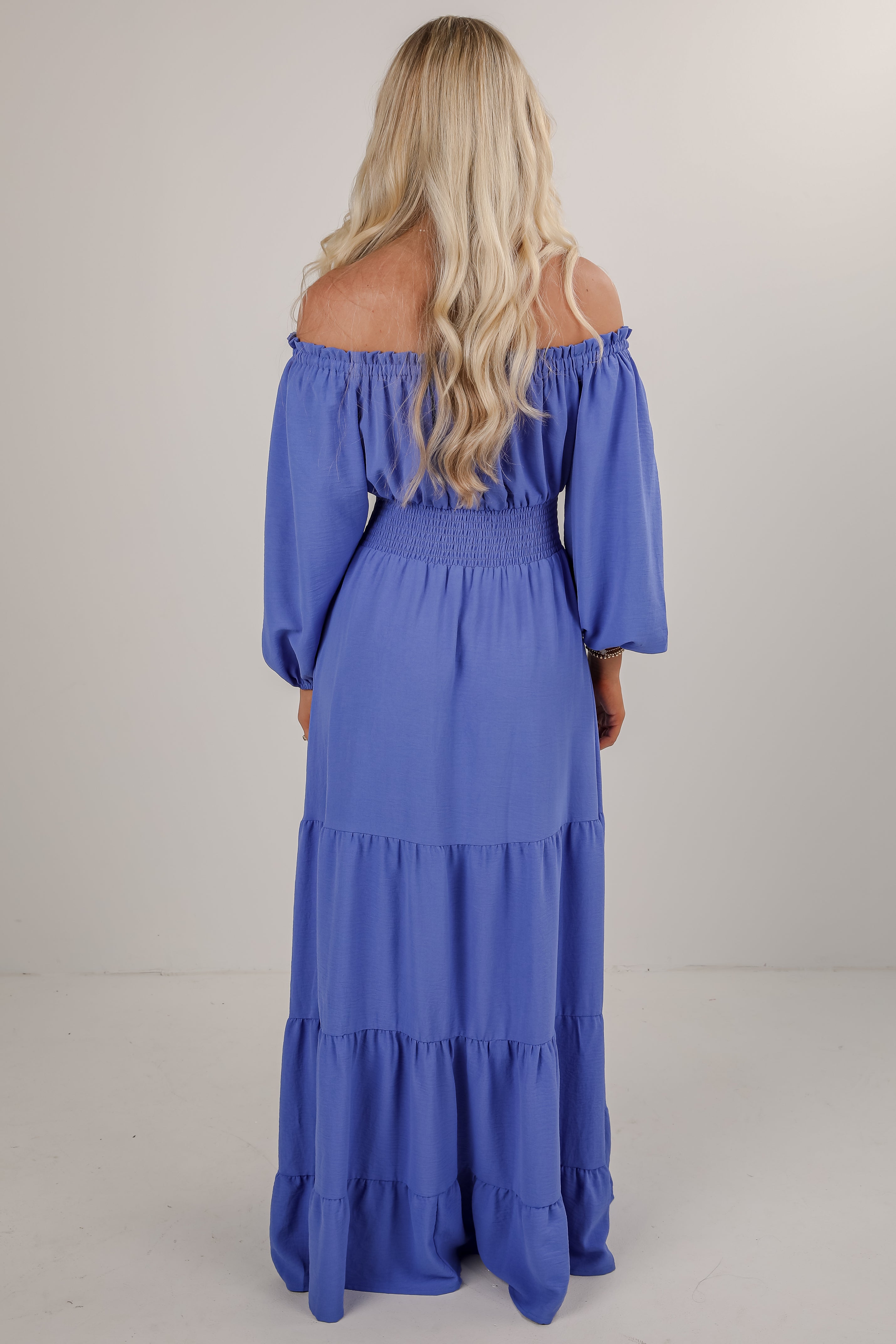 Need Your Attention Blue Tiered Maxi Dress