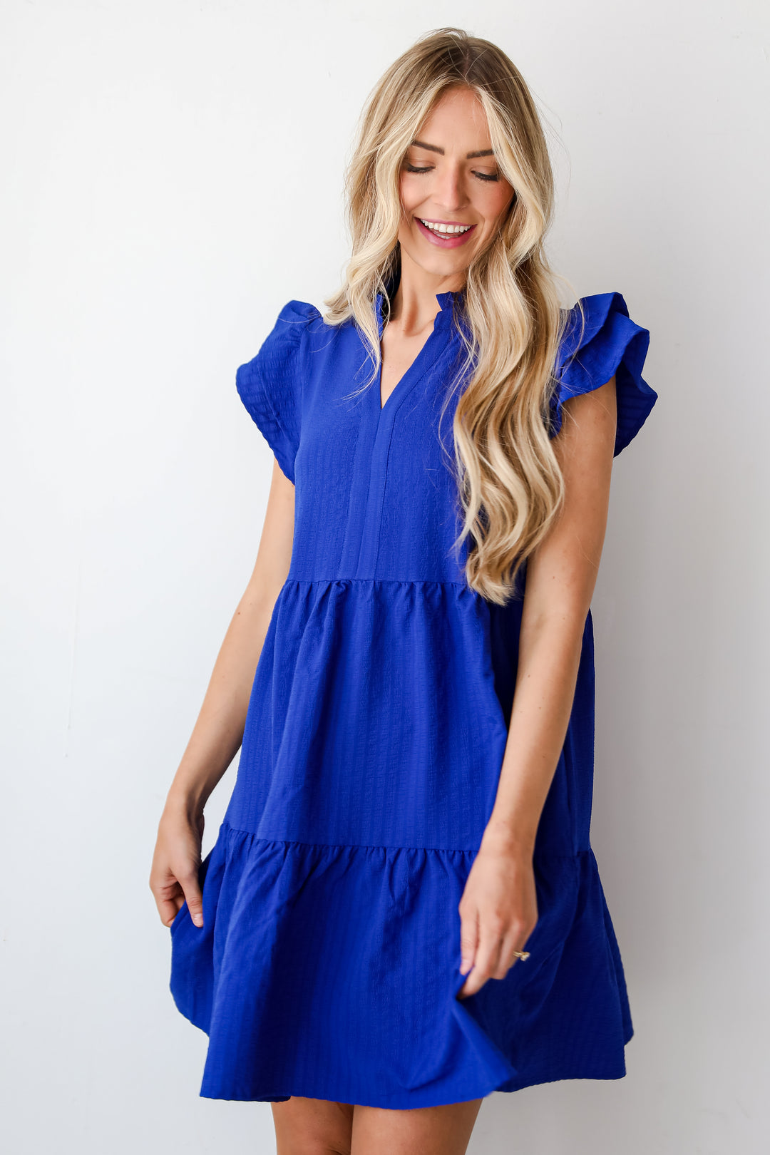 womens Royal Blue Mini Dress