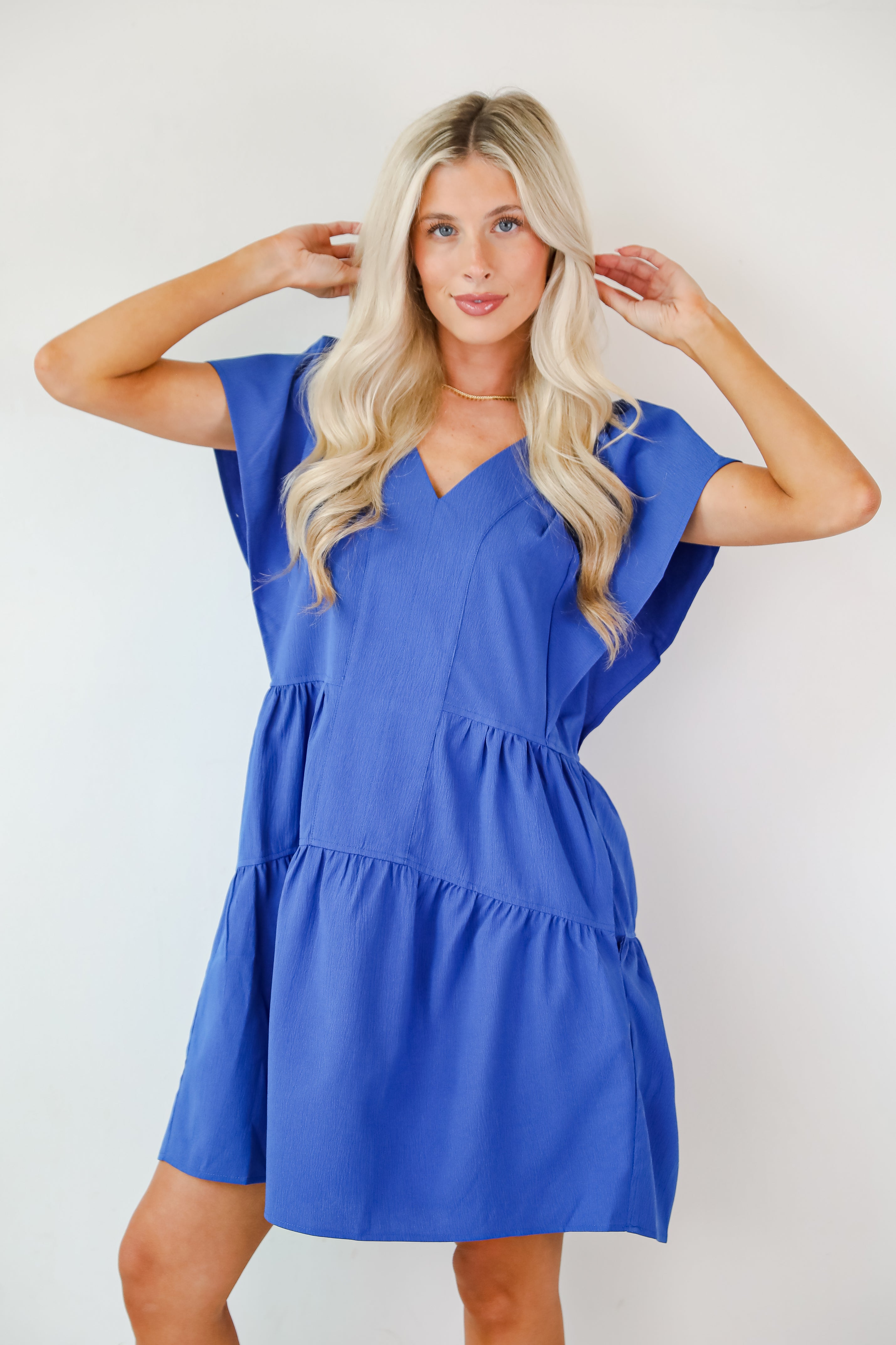 Easily The Cutest Blue Tiered Mini Dress