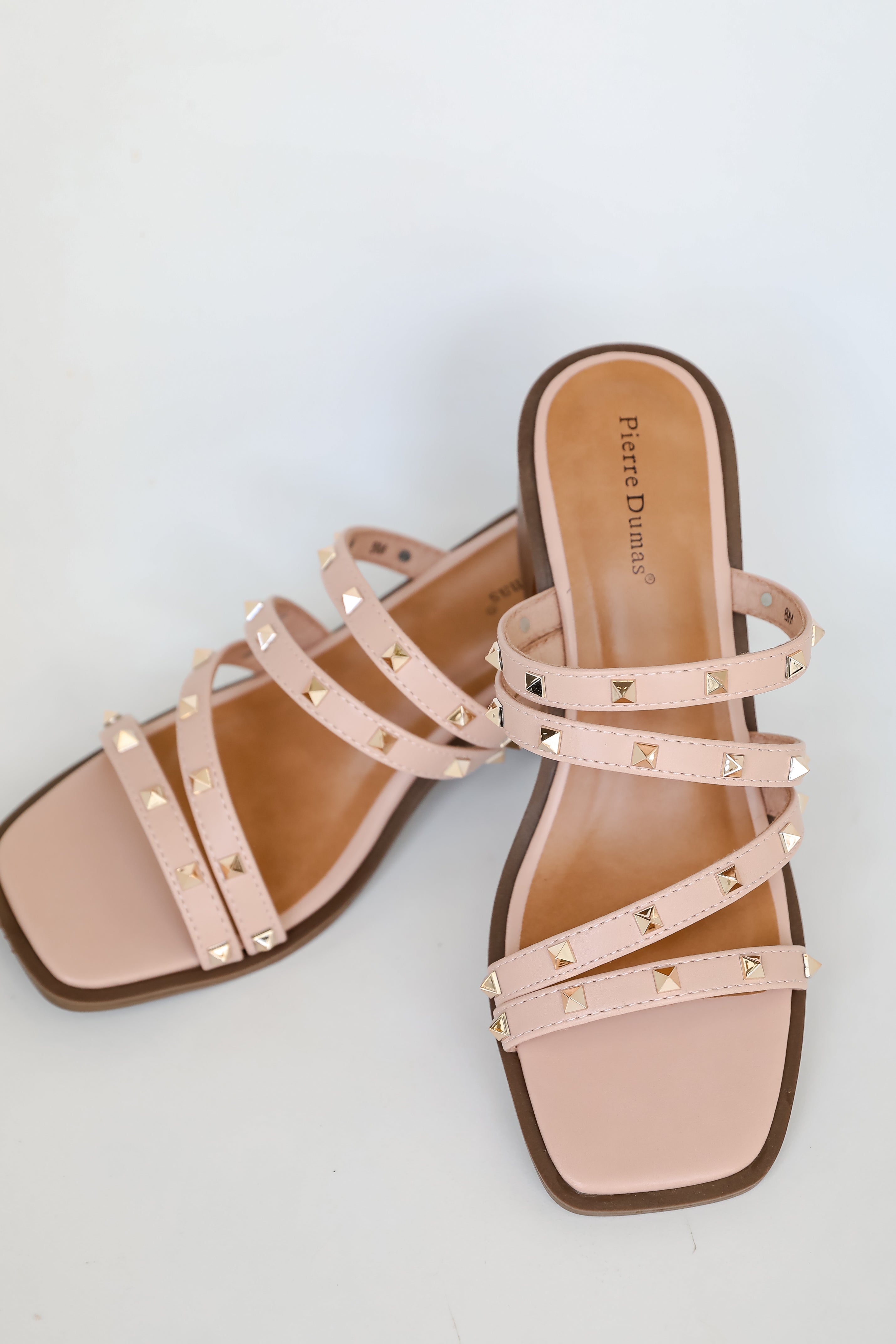 Blush Strappy Studded Heels for women