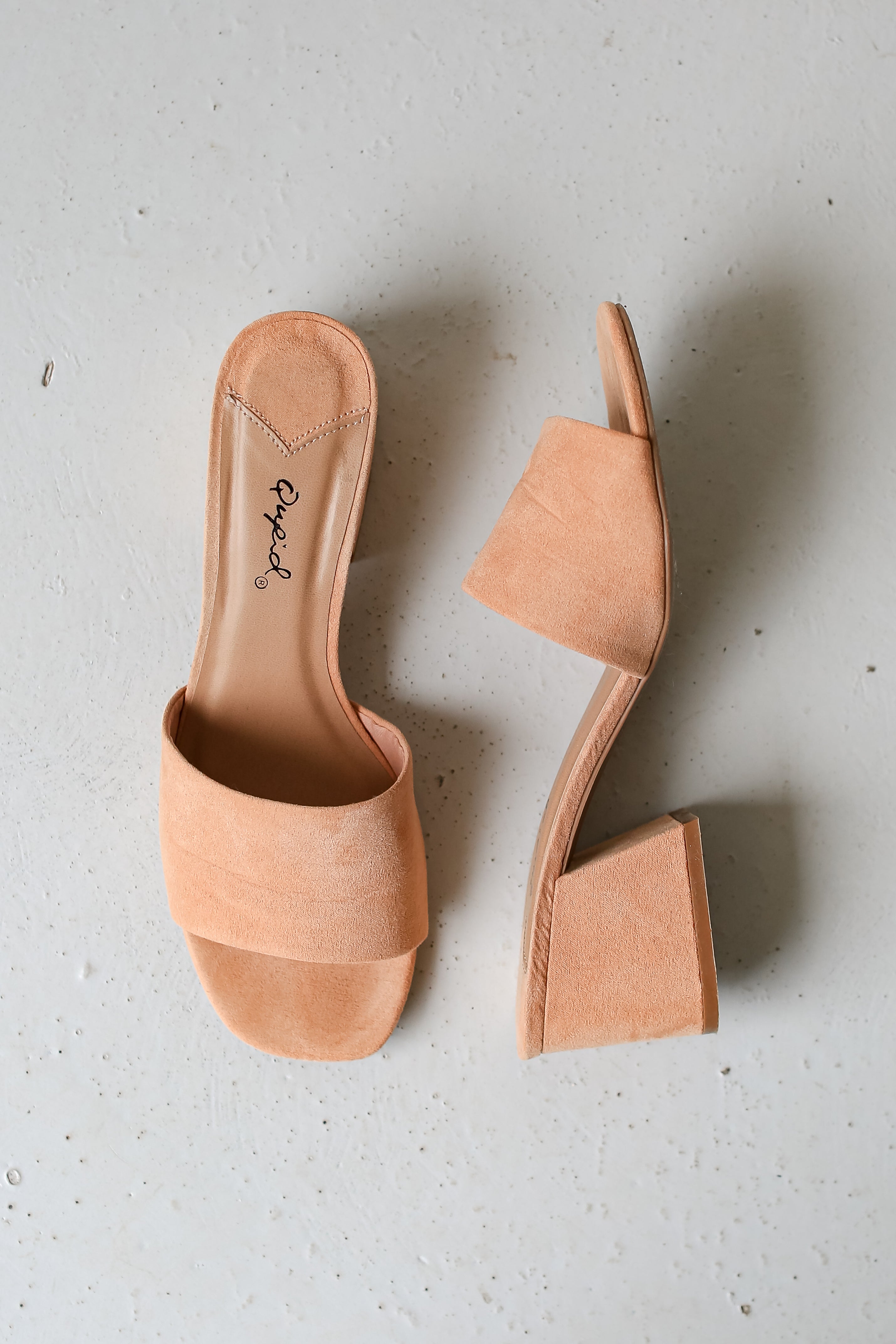 Blush Suede Block Heels Trendy Boutique Shoes ShopDressUp Dress Up