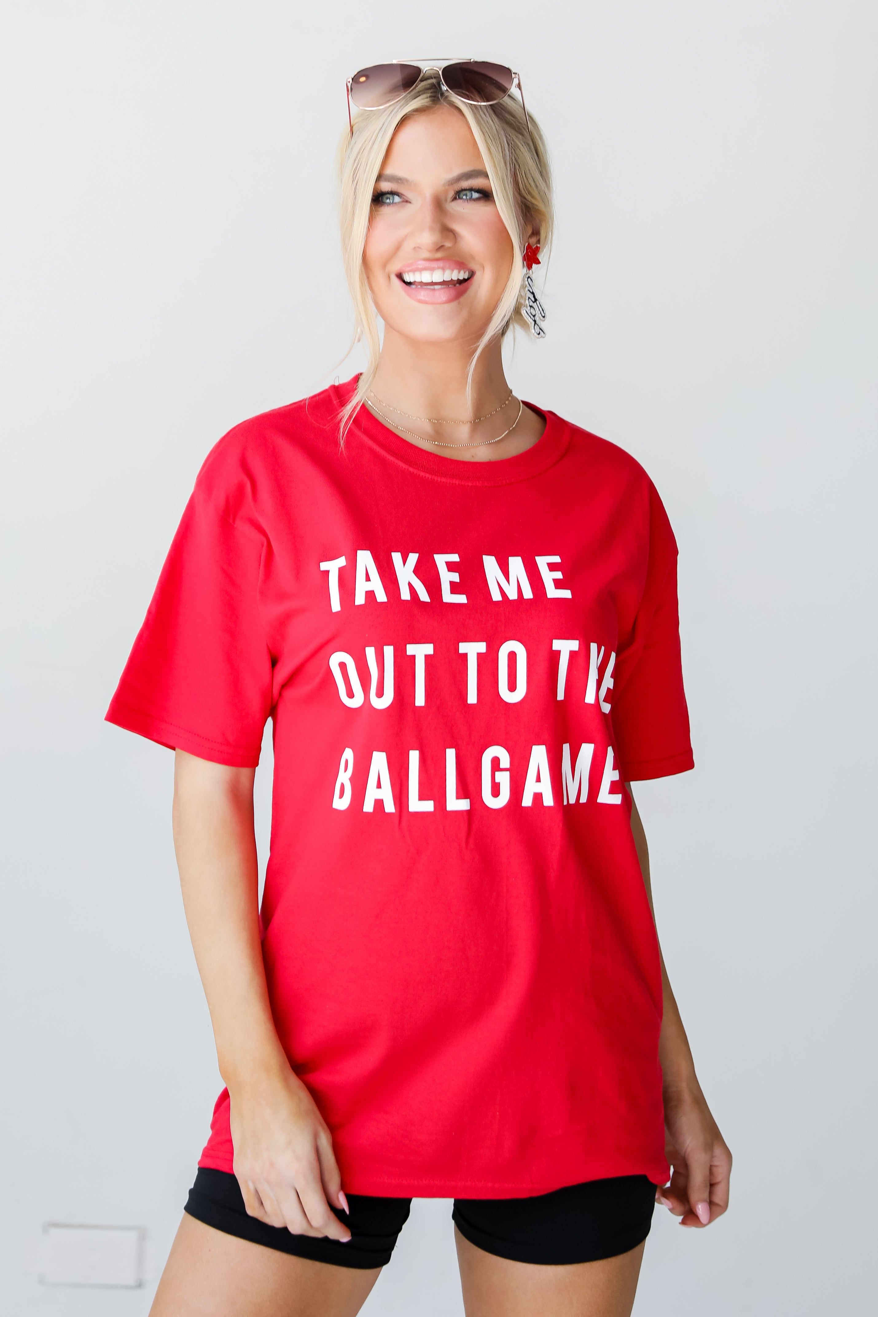 Red Take Me Out To The Ballgame Tee, DU Exclusives