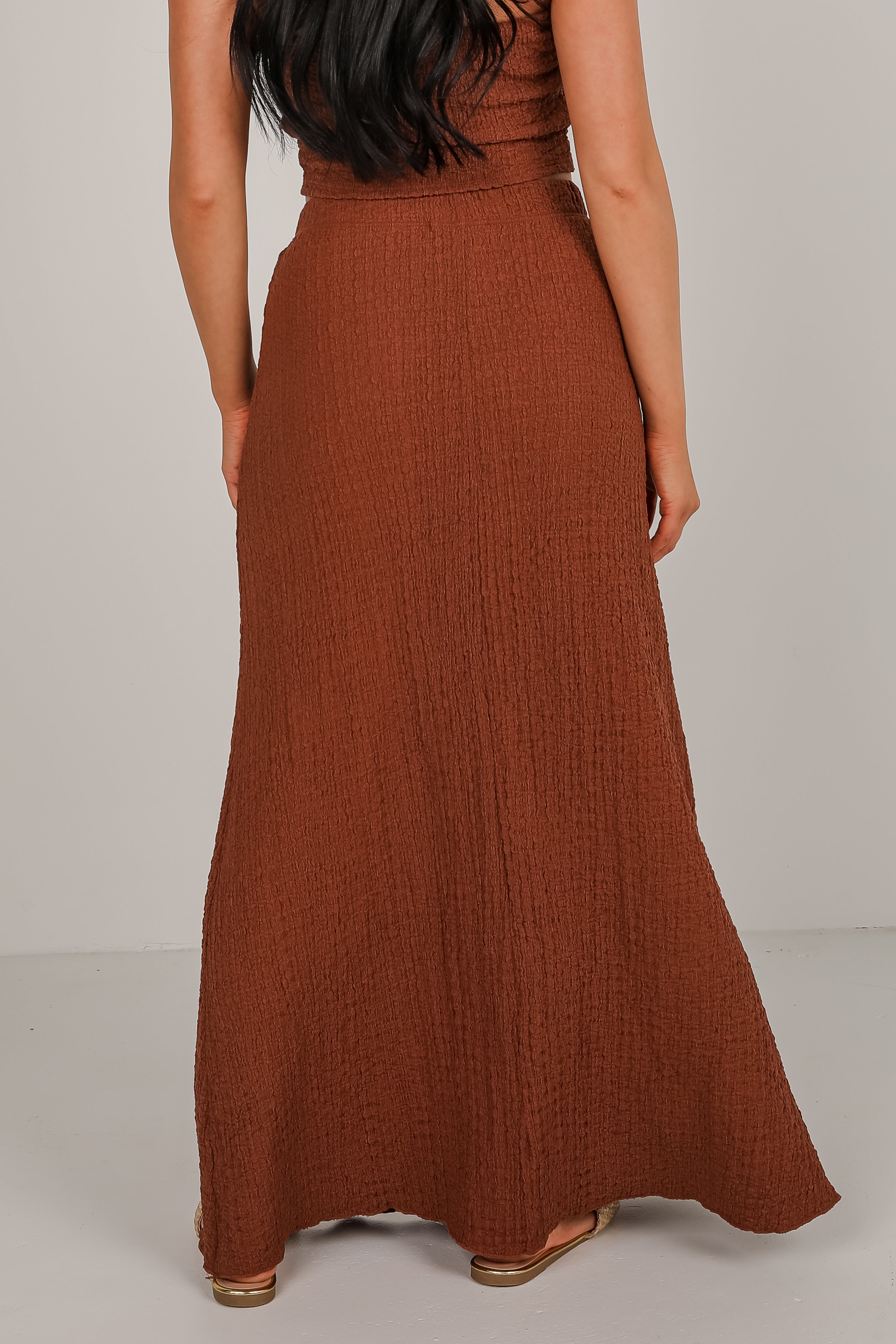Come With Me Brown Maxi Skirt