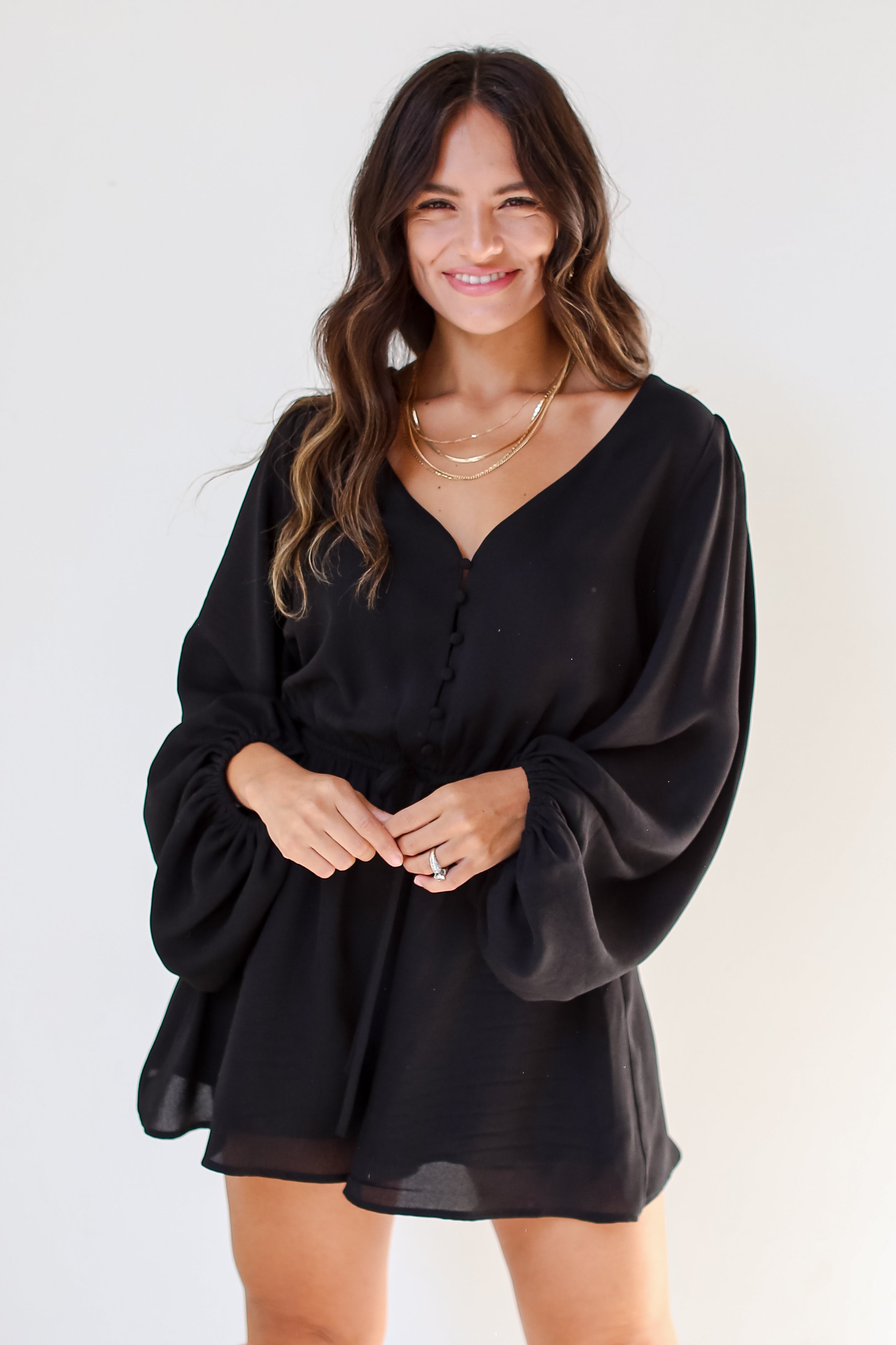 black Romper front view