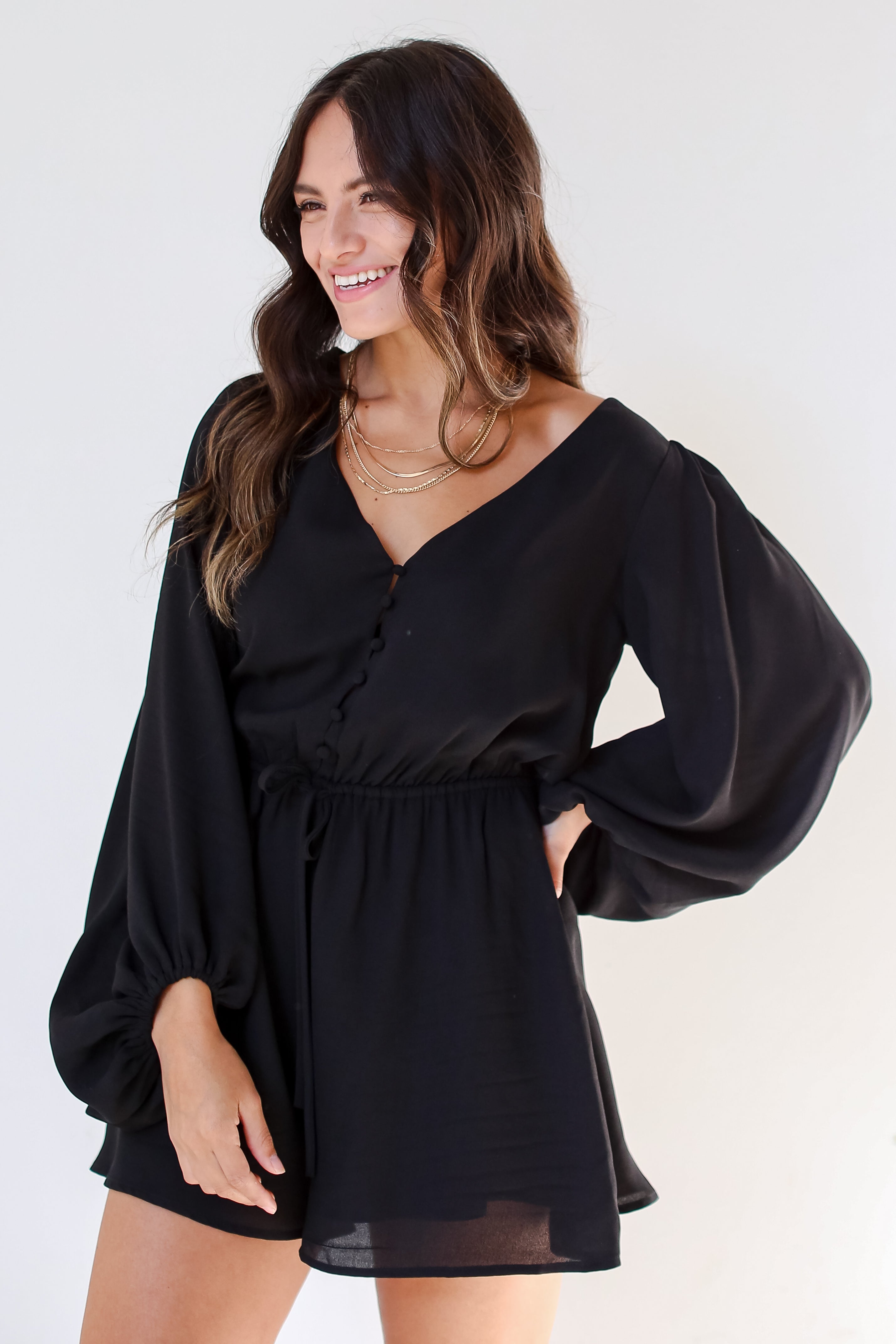 black Romper side view