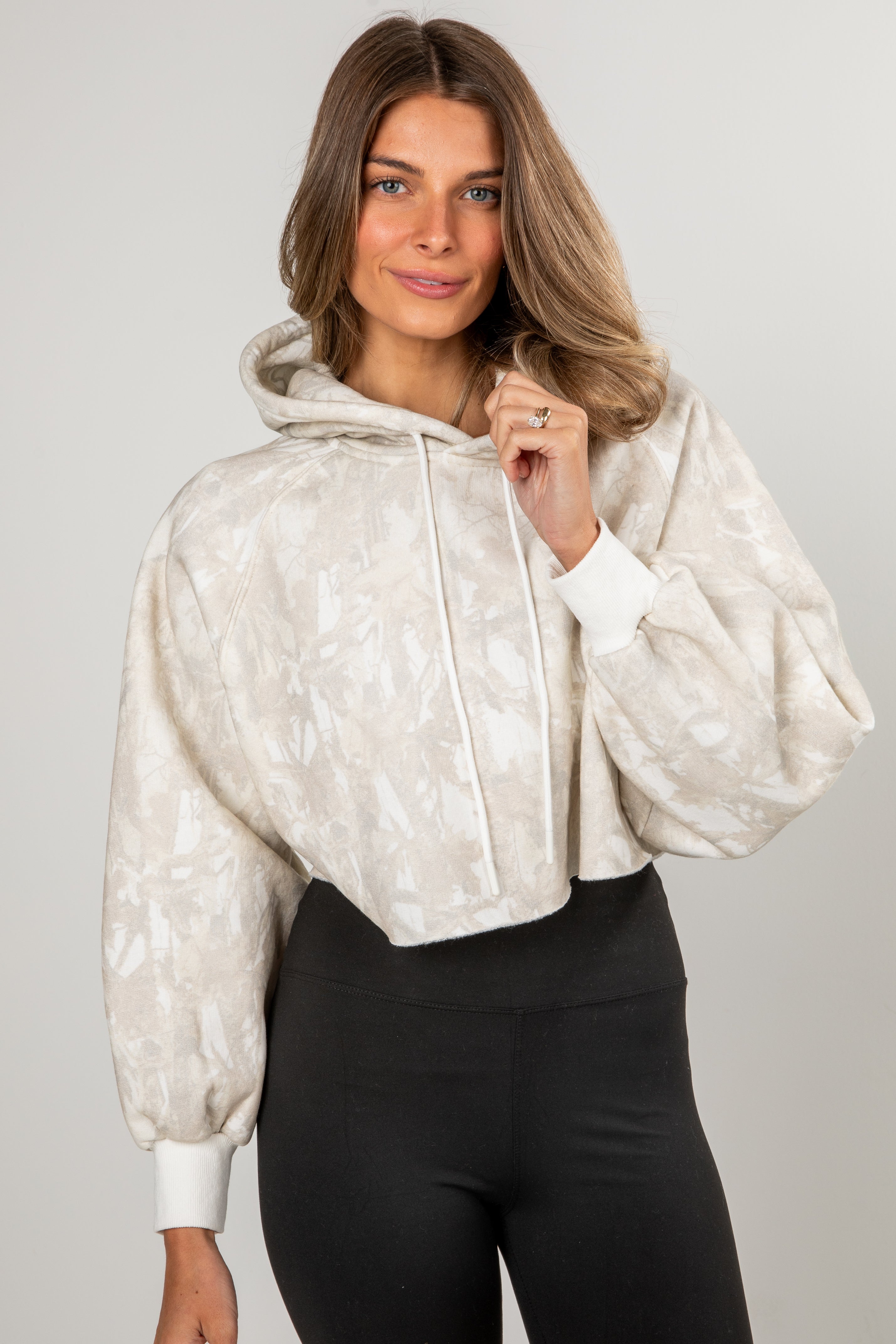 Winter Frost Camo Cropped Hoodie