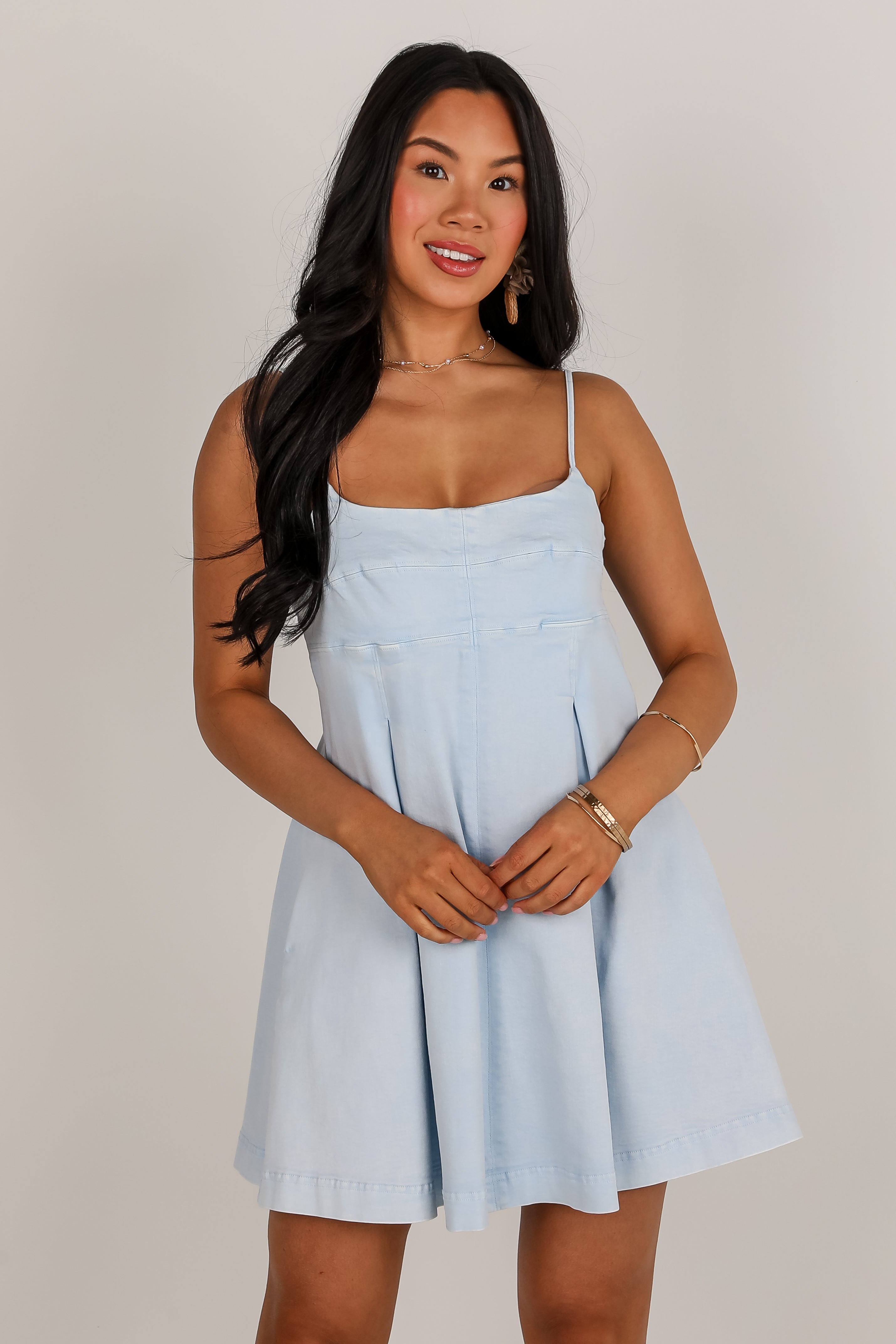 Truly Marvelous Chambray Denim Mini Dress