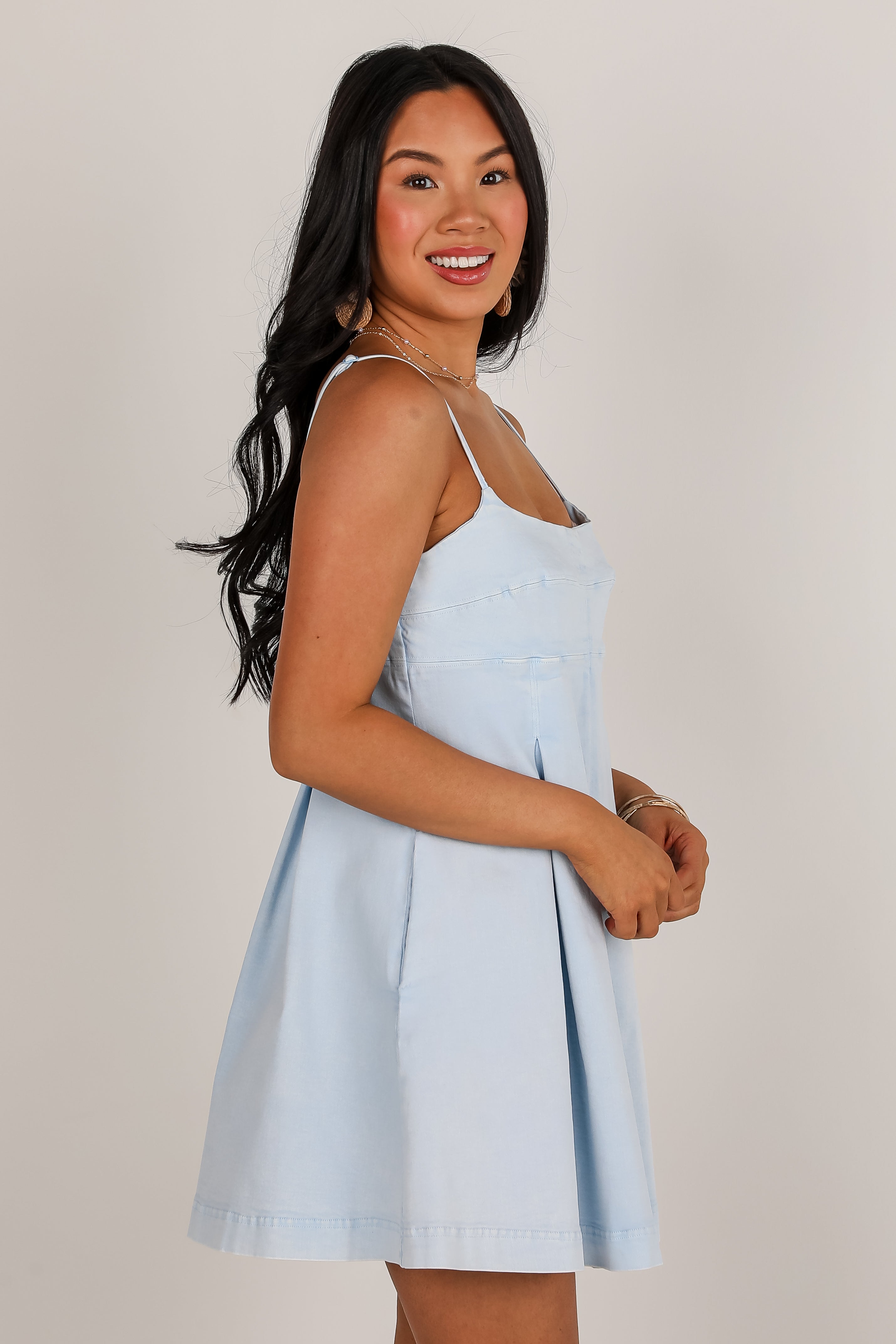 Truly Marvelous Chambray Denim Mini Dress
