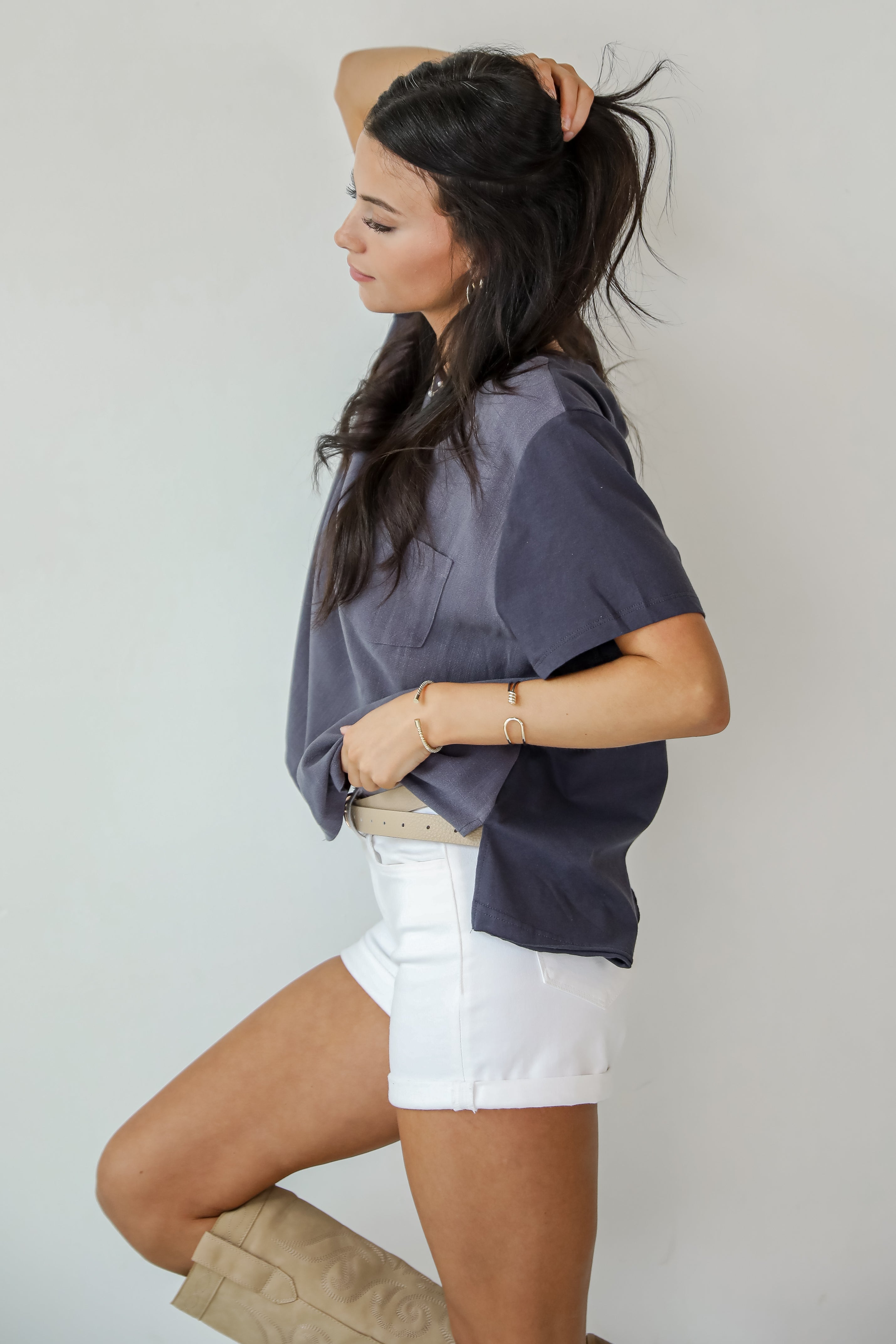 Required Style Charcoal Pocket Top