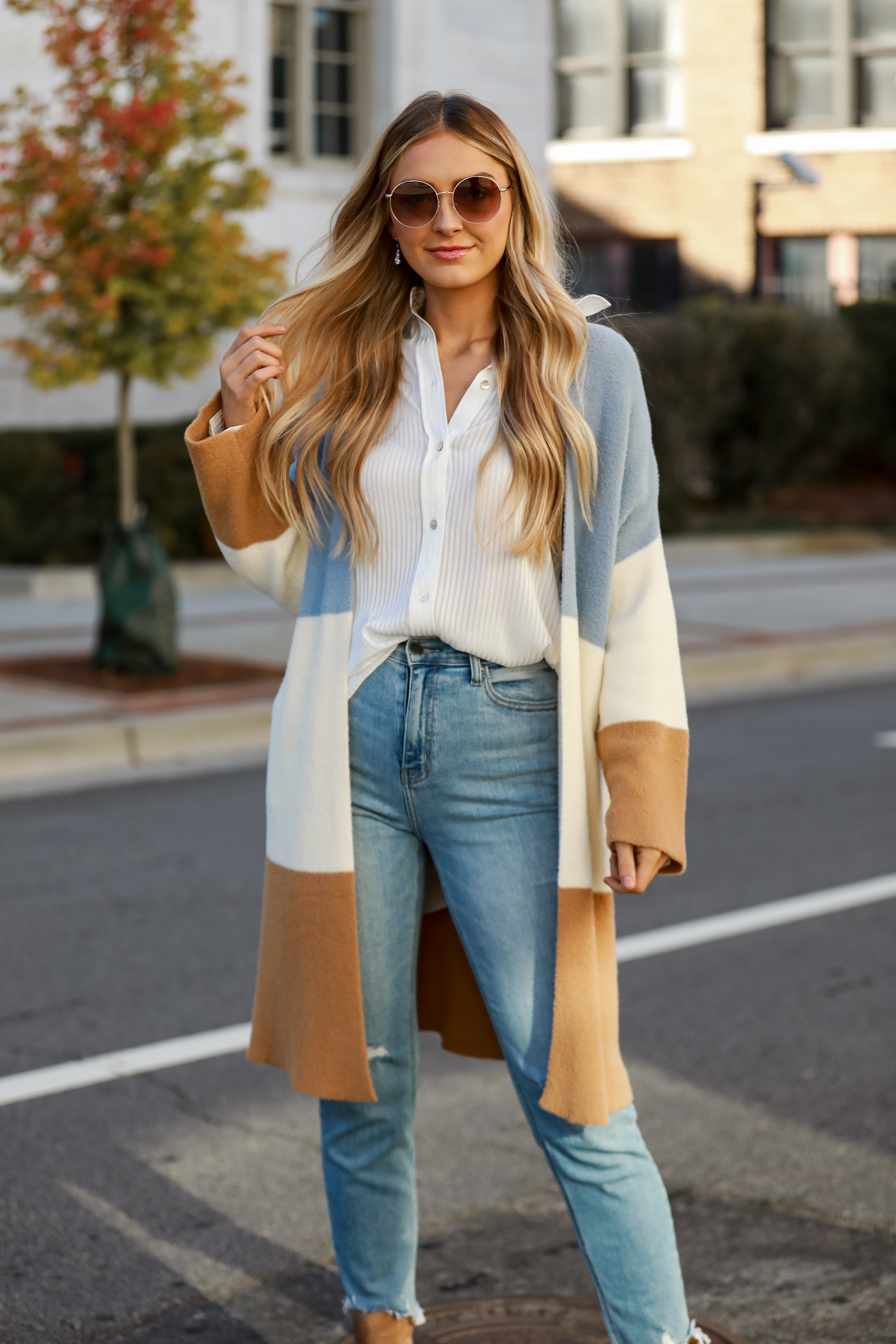 Color Block Longline Cardigan