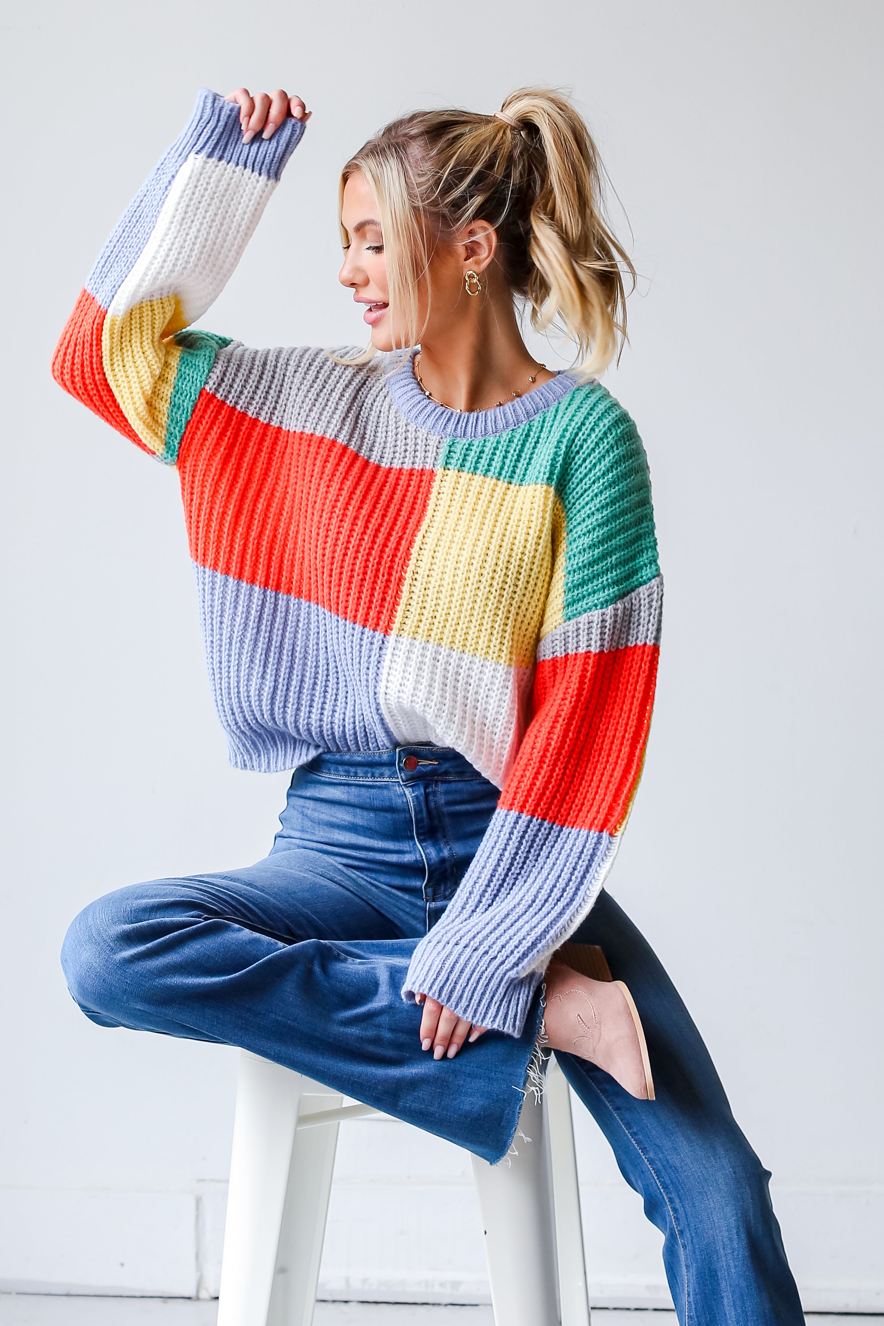 Color Block Sweater front view