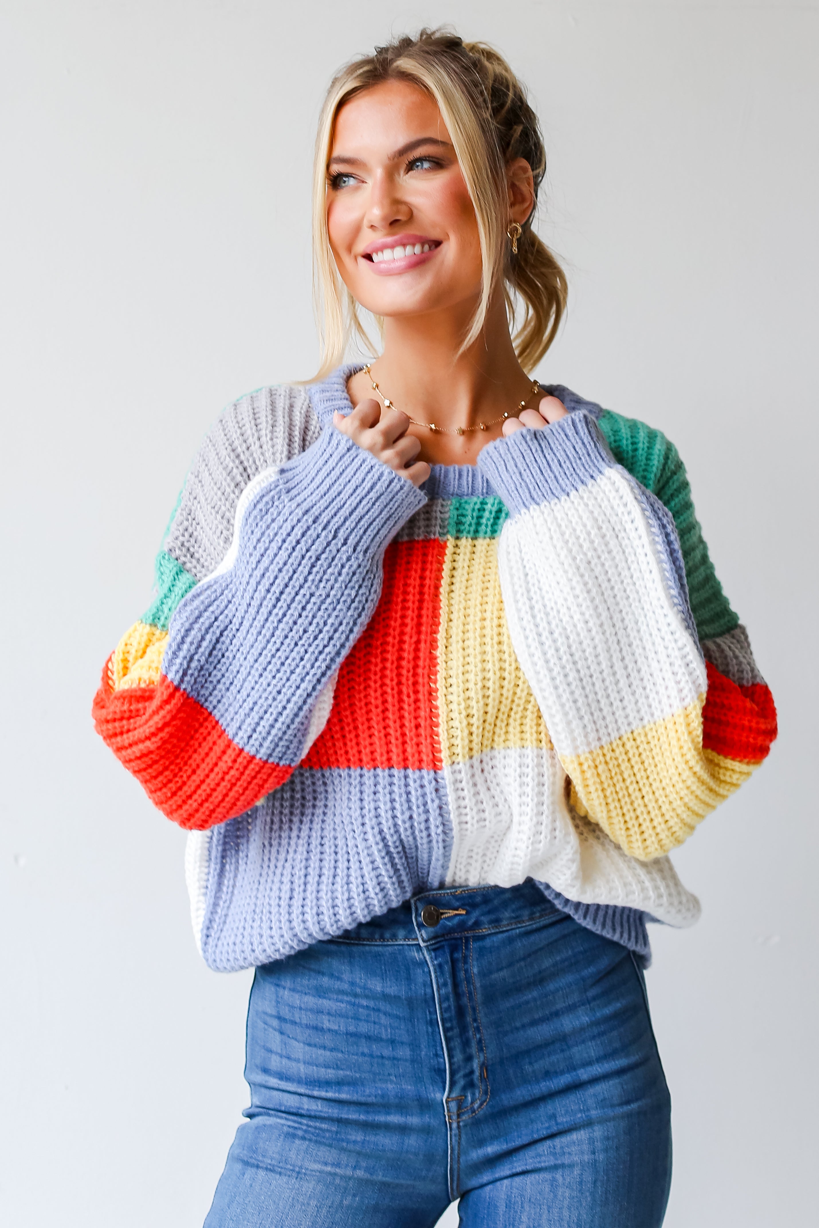 cute Color Block Sweater