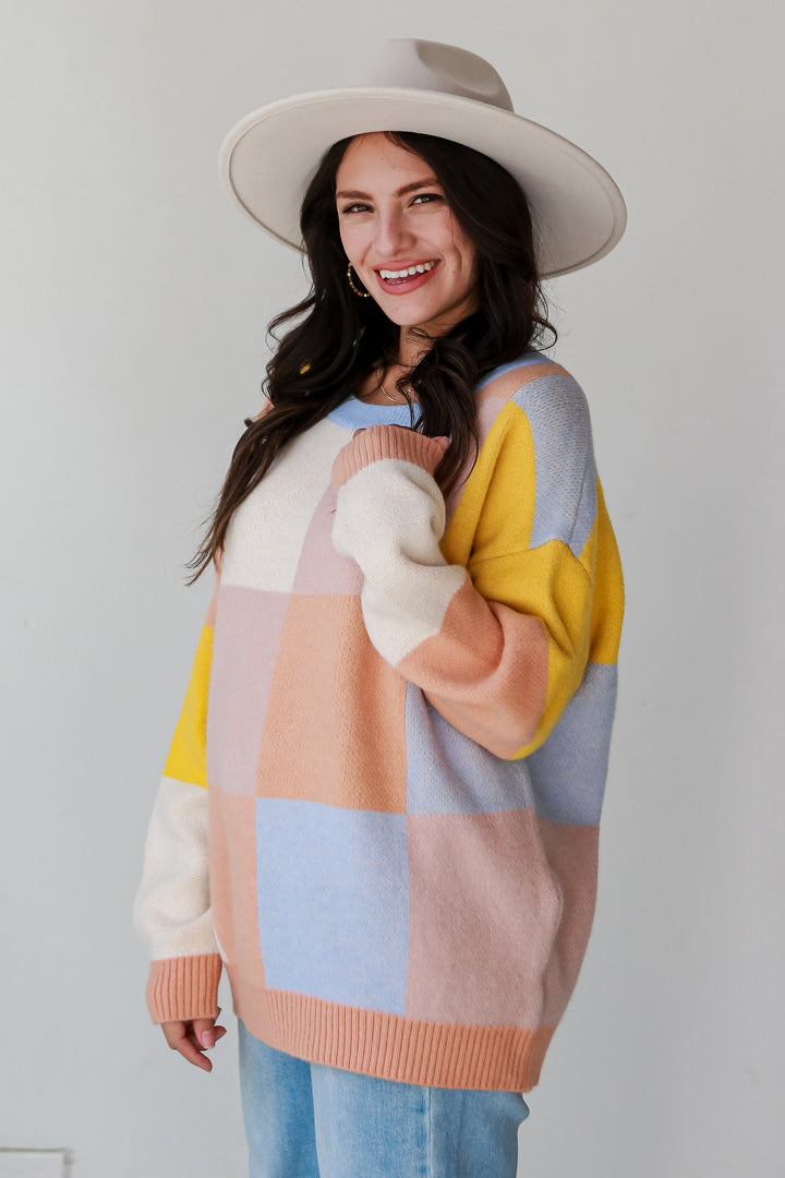 trendy Color Block Oversized Sweater