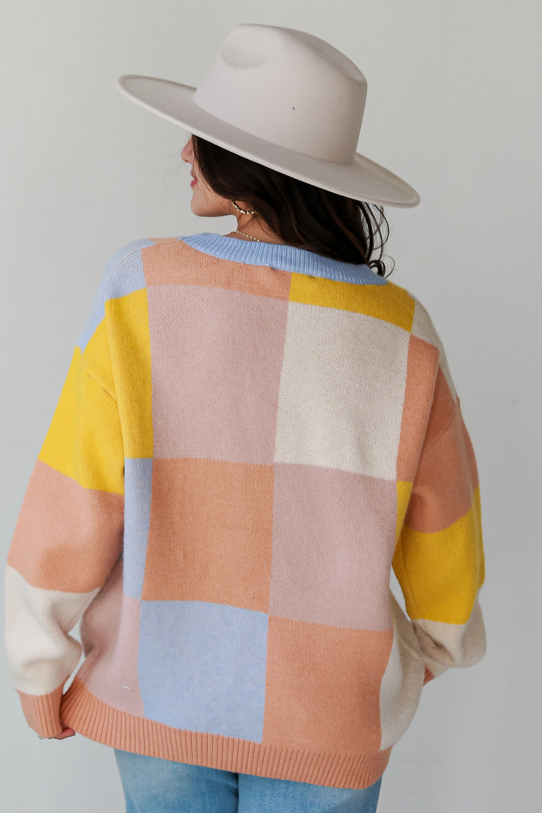 Color Block Oversized Sweater back view