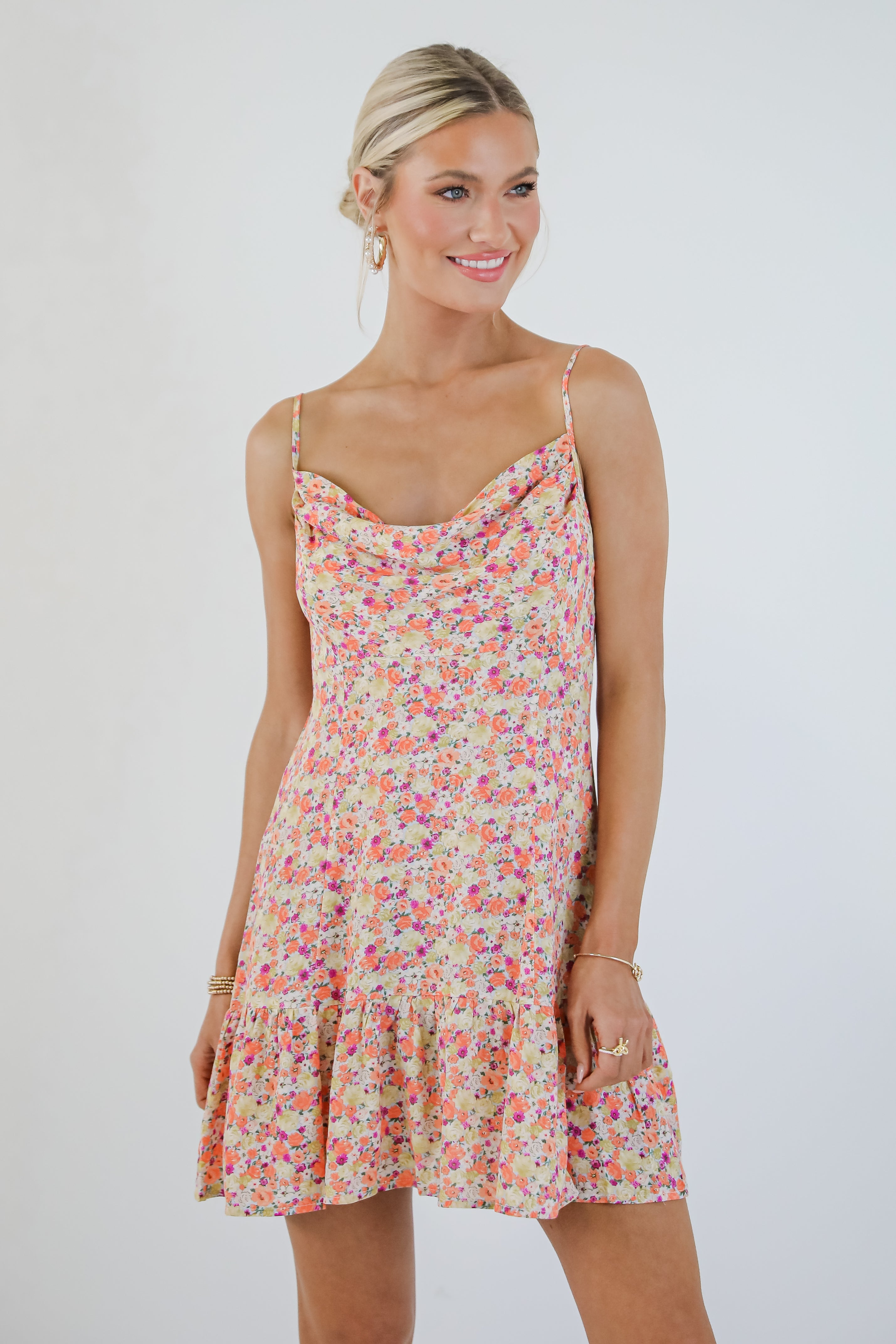 In The Wildflowers Coral Floral Mini Dress