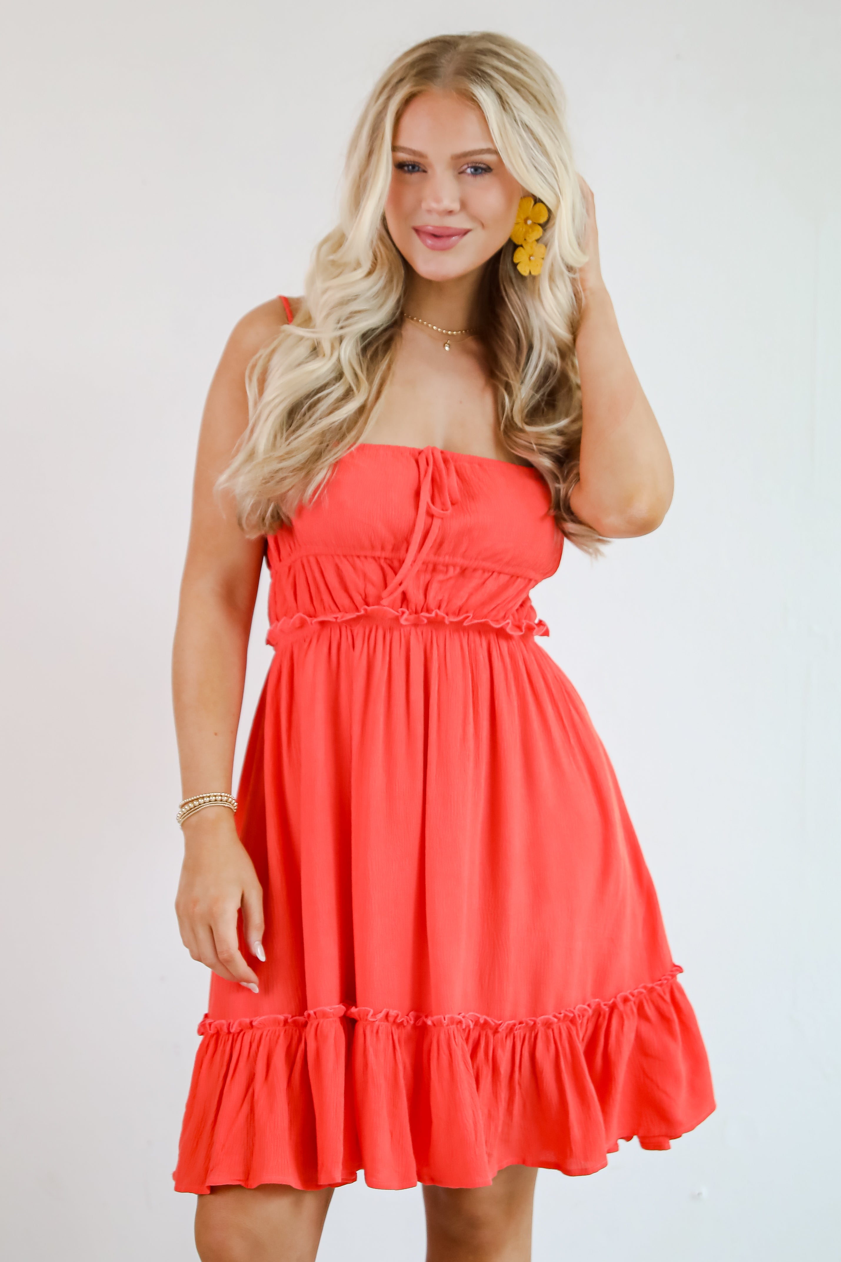 Watch The Sunset Coral Mini Dress