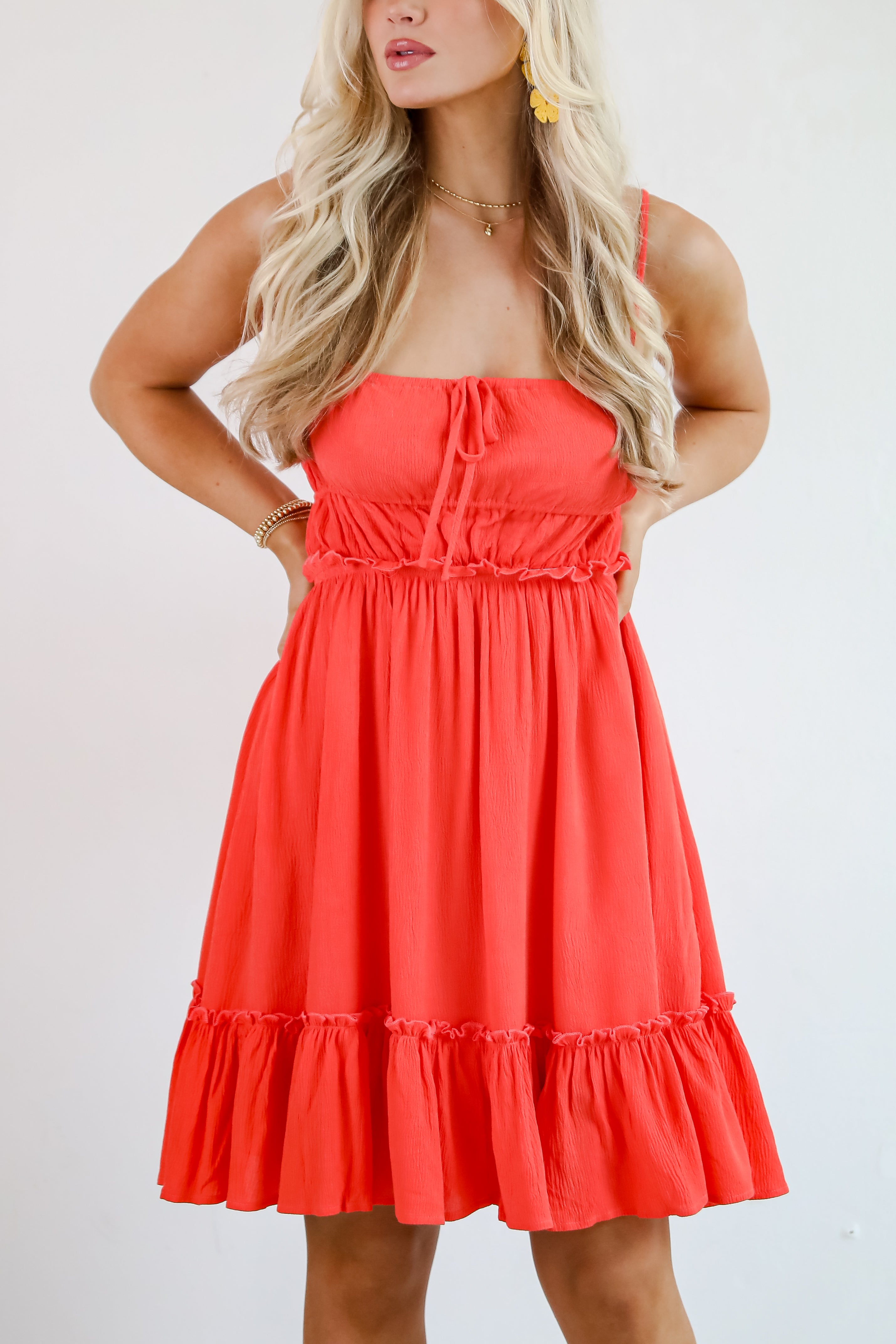 Watch The Sunset Coral Mini Dress