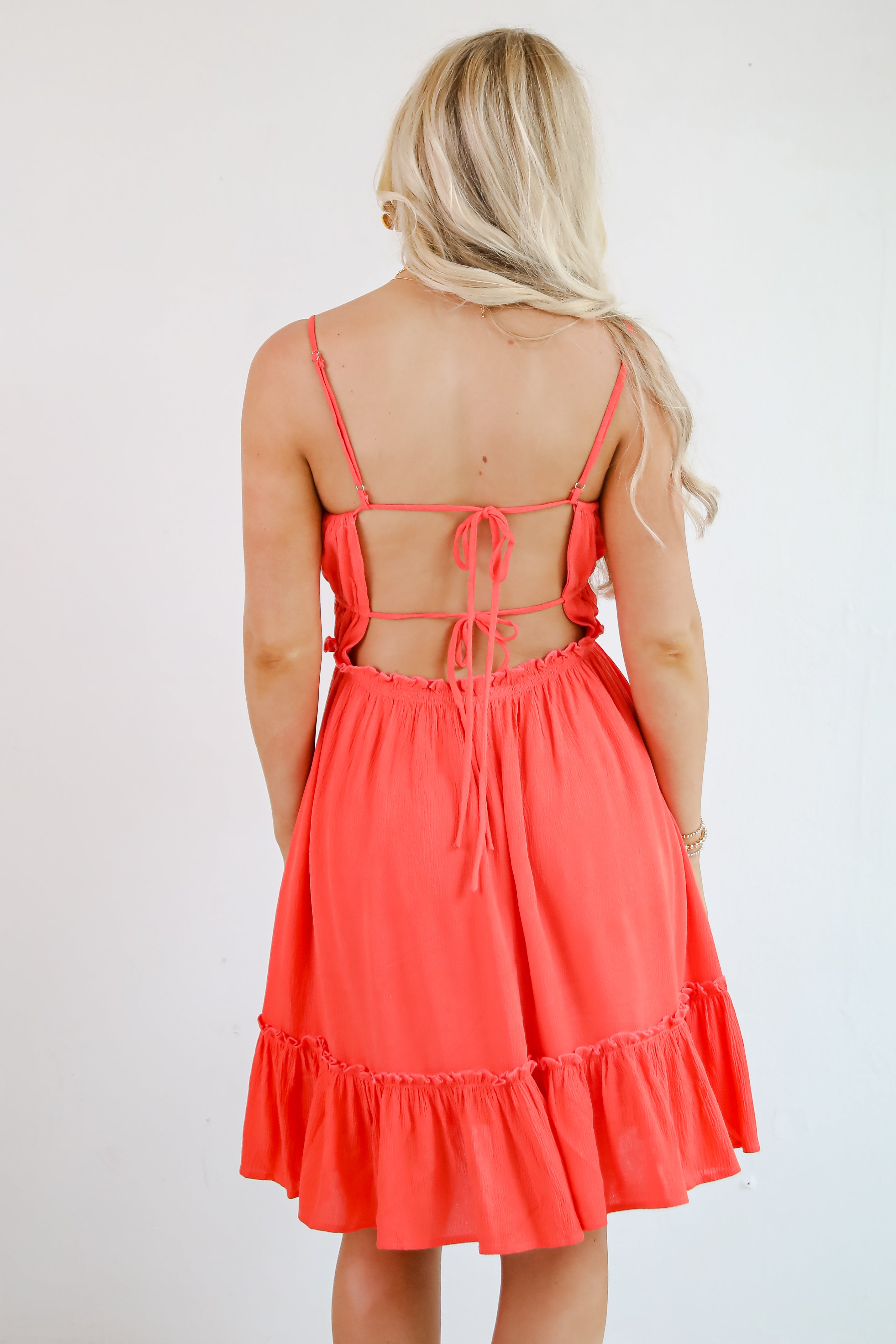 Watch The Sunset Coral Mini Dress