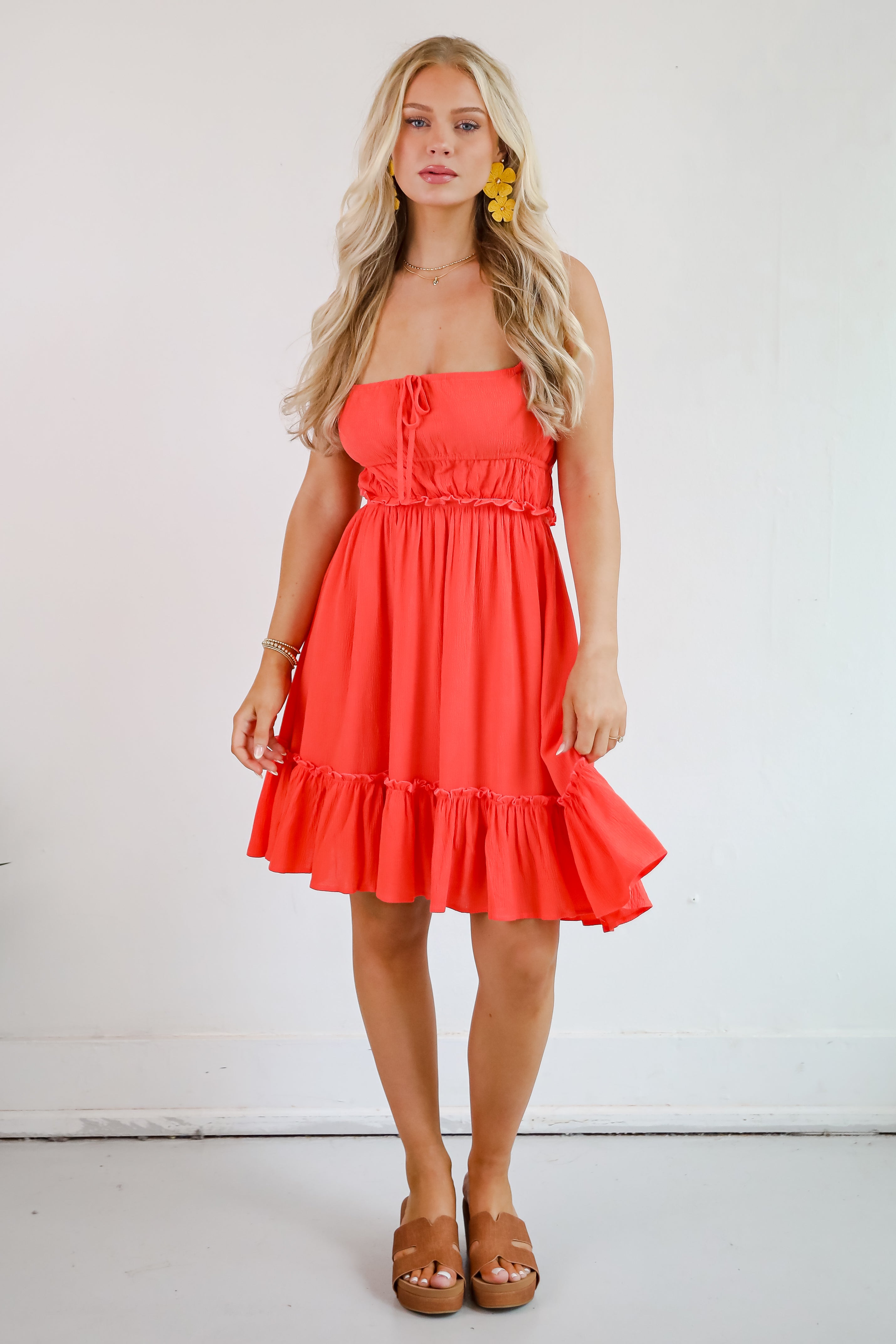 Watch The Sunset Coral Mini Dress