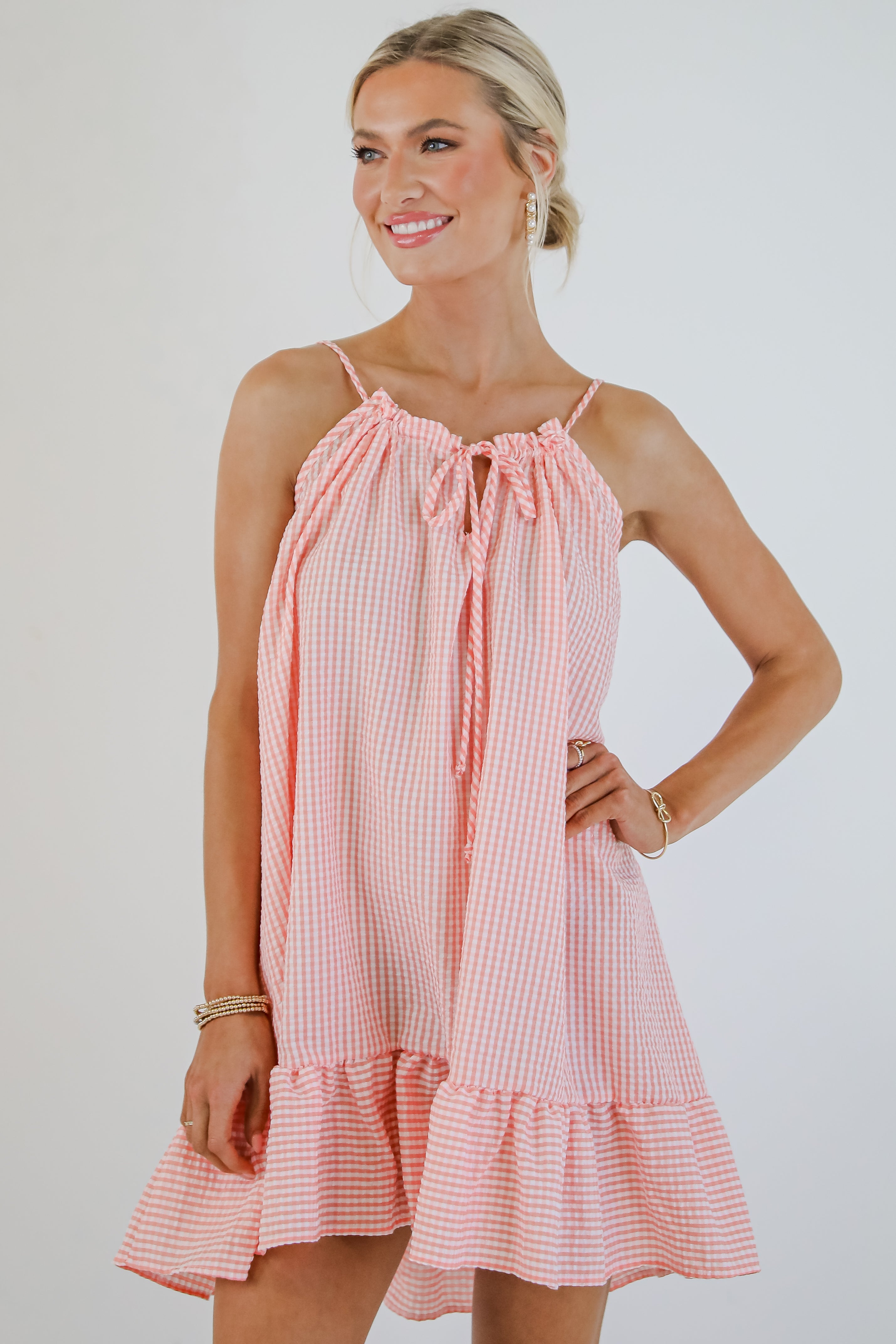 Love Opens Doors Seersucker Mini Dress