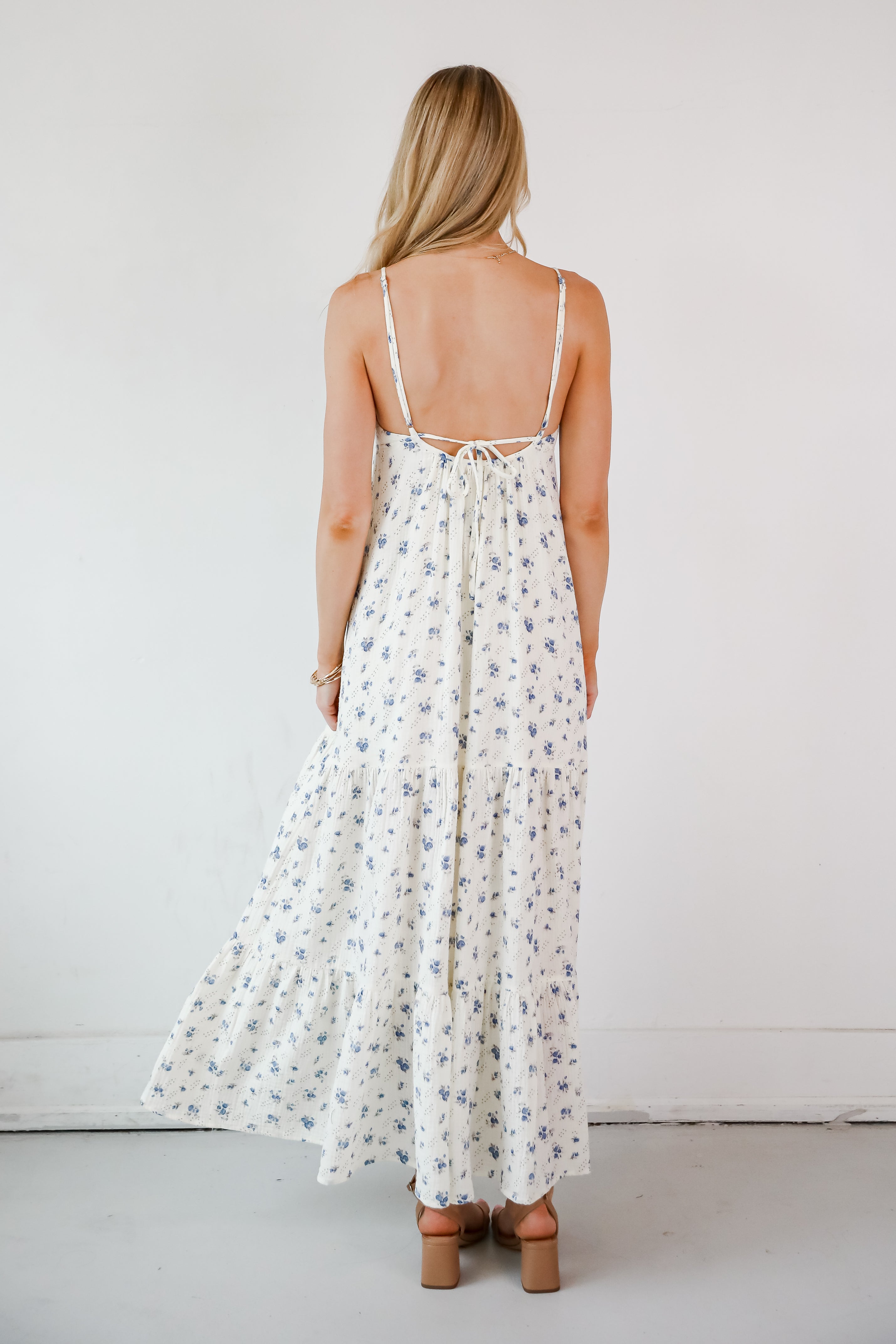 Love You More Cream Floral Linen Maxi Dress