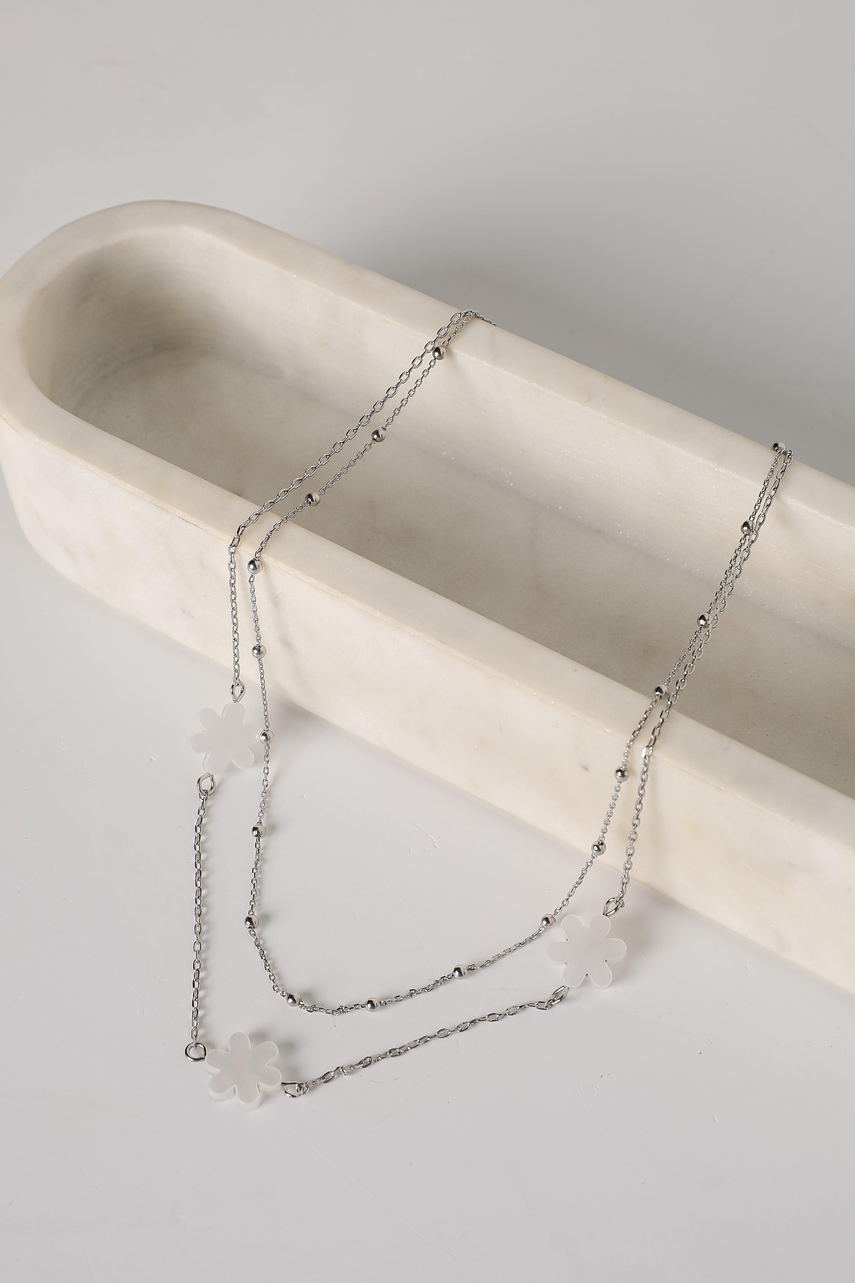 Alexa Cream Flower Charm Necklace