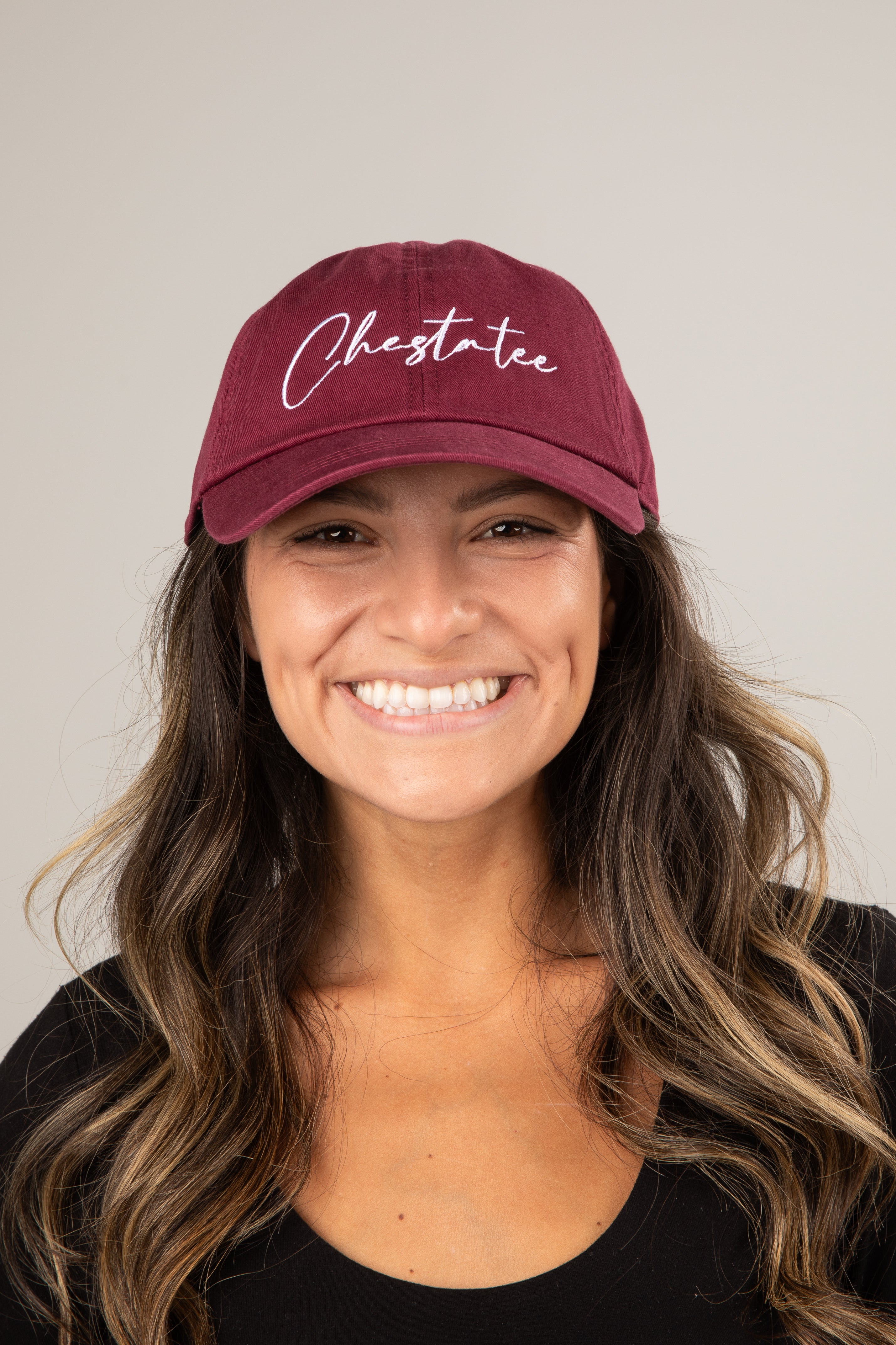 Burgundy Chestatee Script Hat | DU Exclusives | Dress Up display picture 1