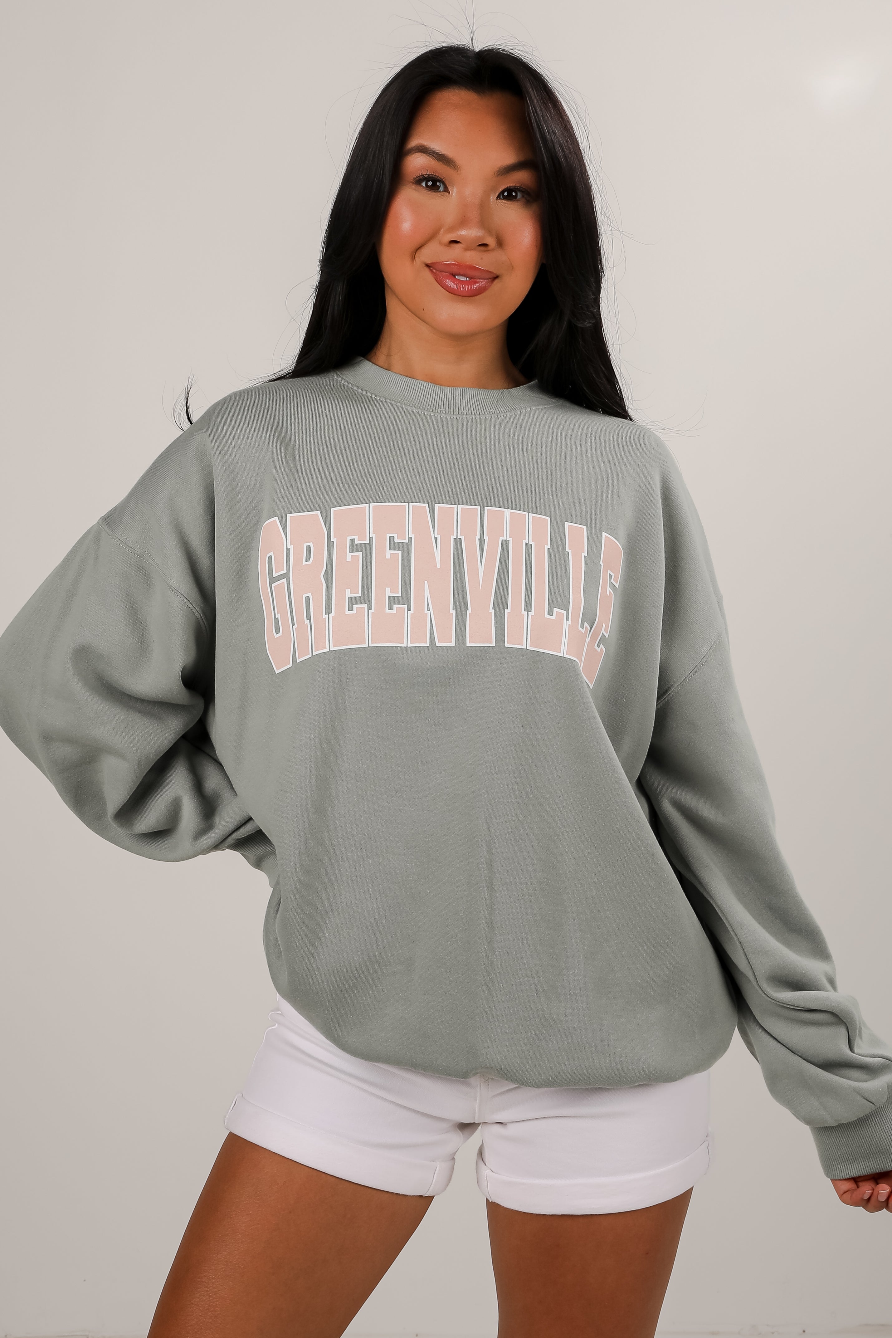 Sage Greenville Block Letter Sweatshirt