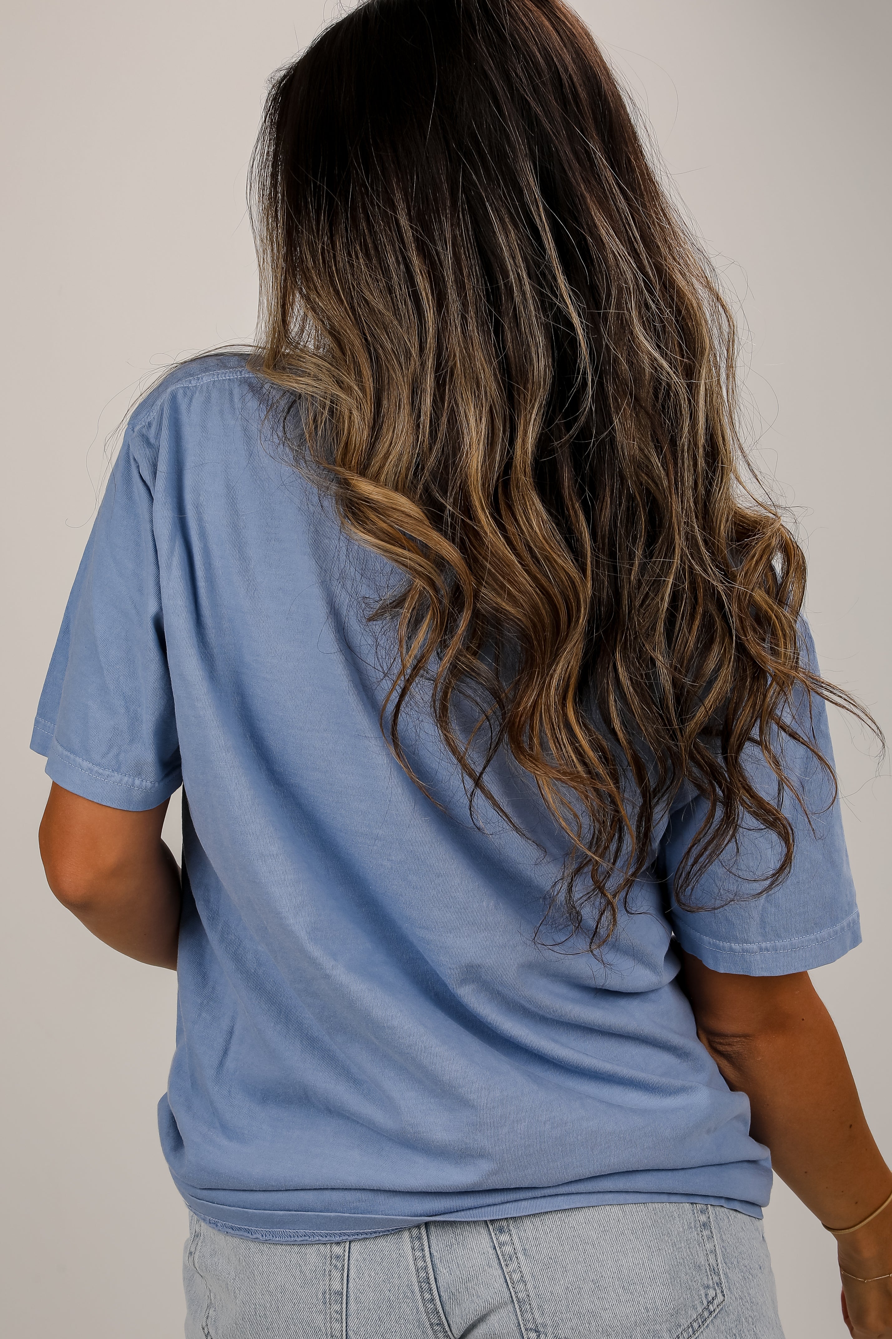 Light Blue Atlanta Baseball Block Letter Tee