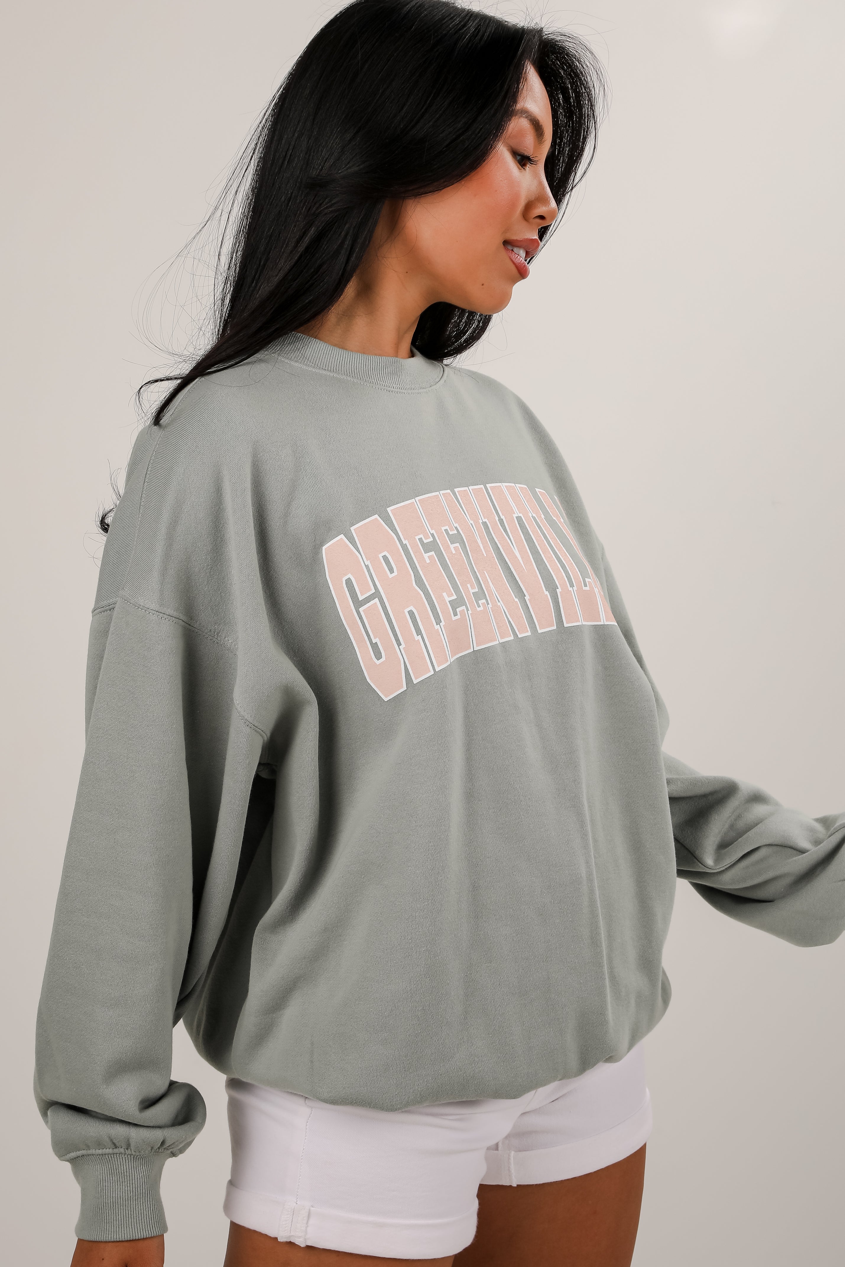 Sage Greenville Block Letter Sweatshirt