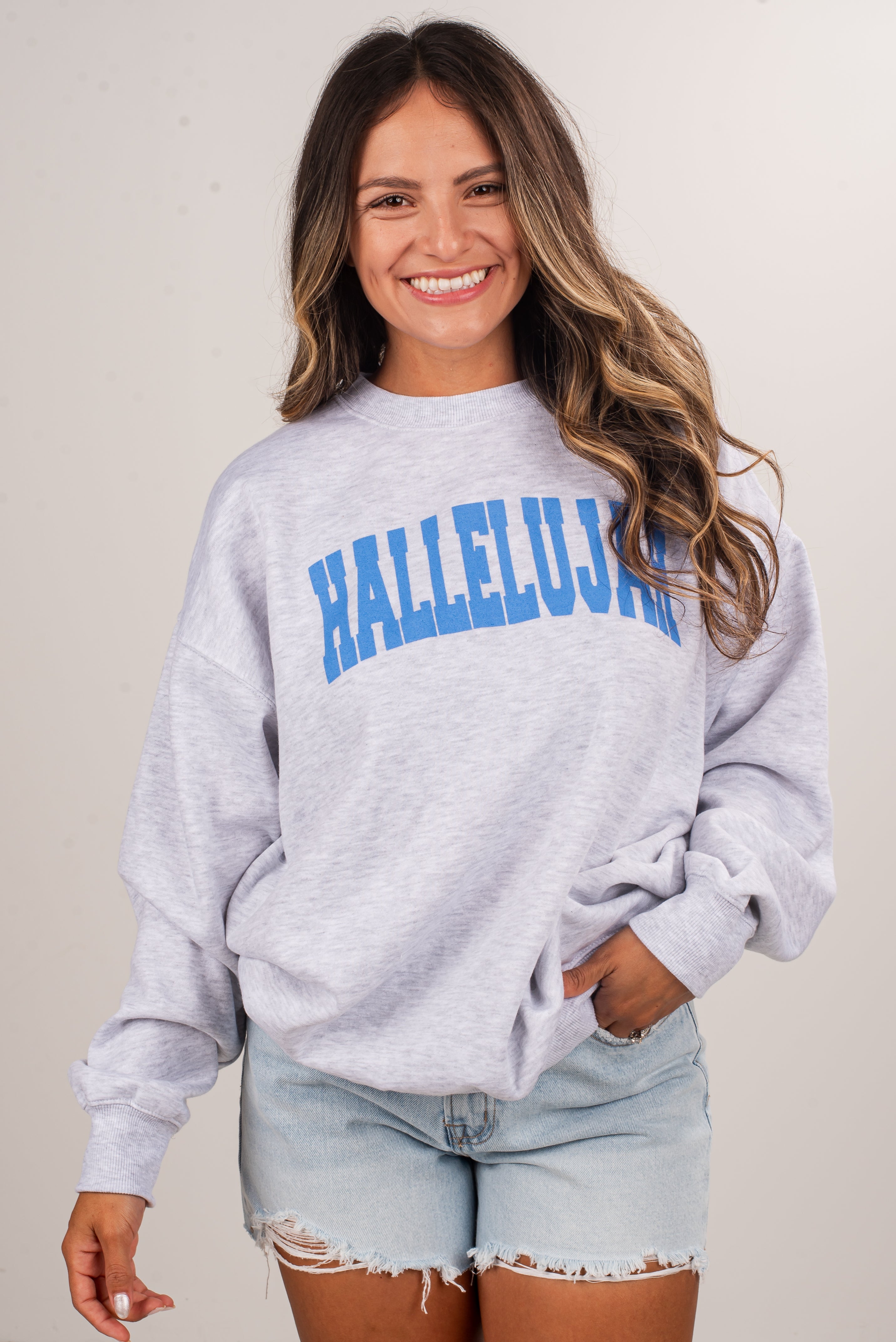 Heather Grey Hallelujah Sweatshirt
