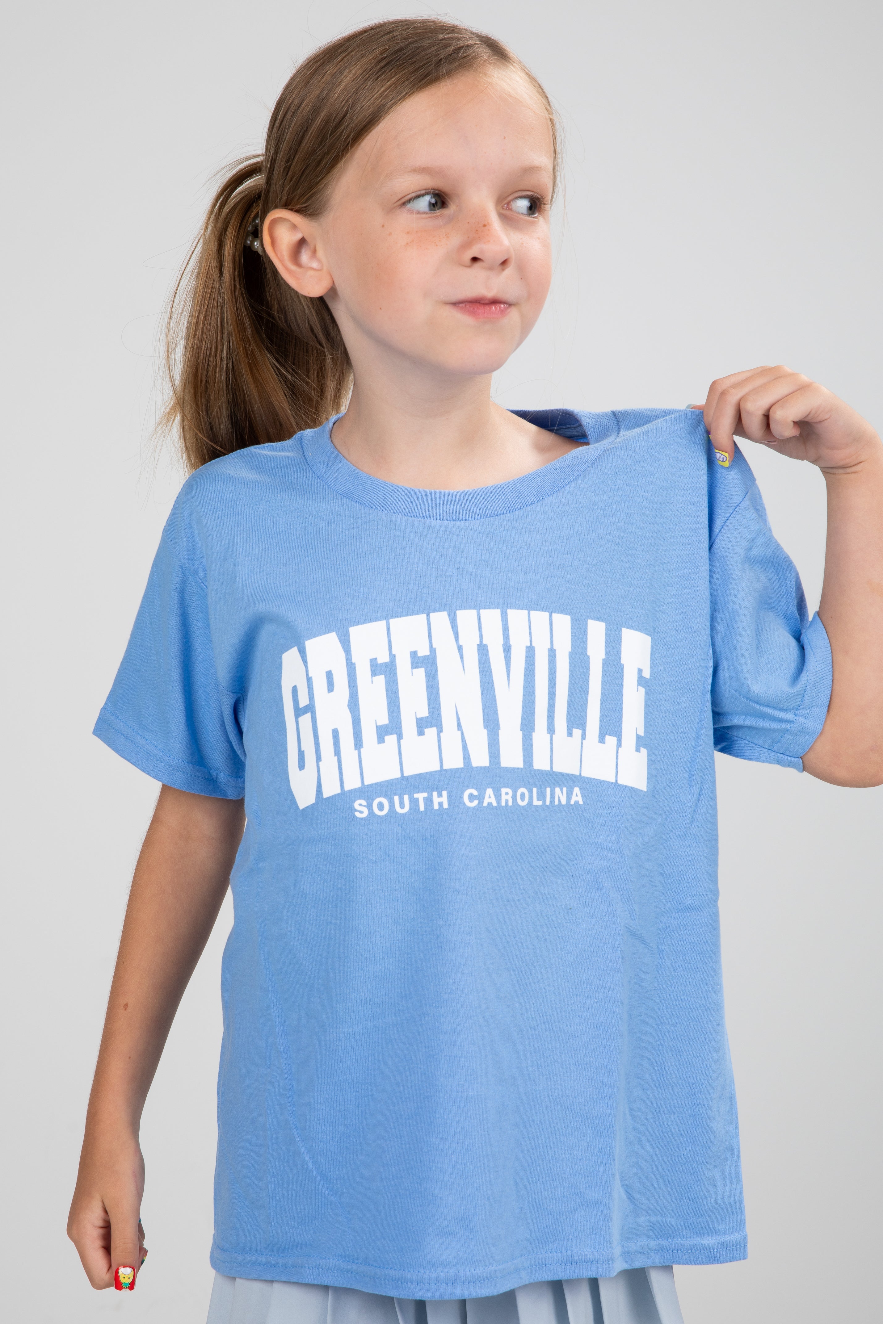 Youth Light Blue Greenville South Carolina Tee