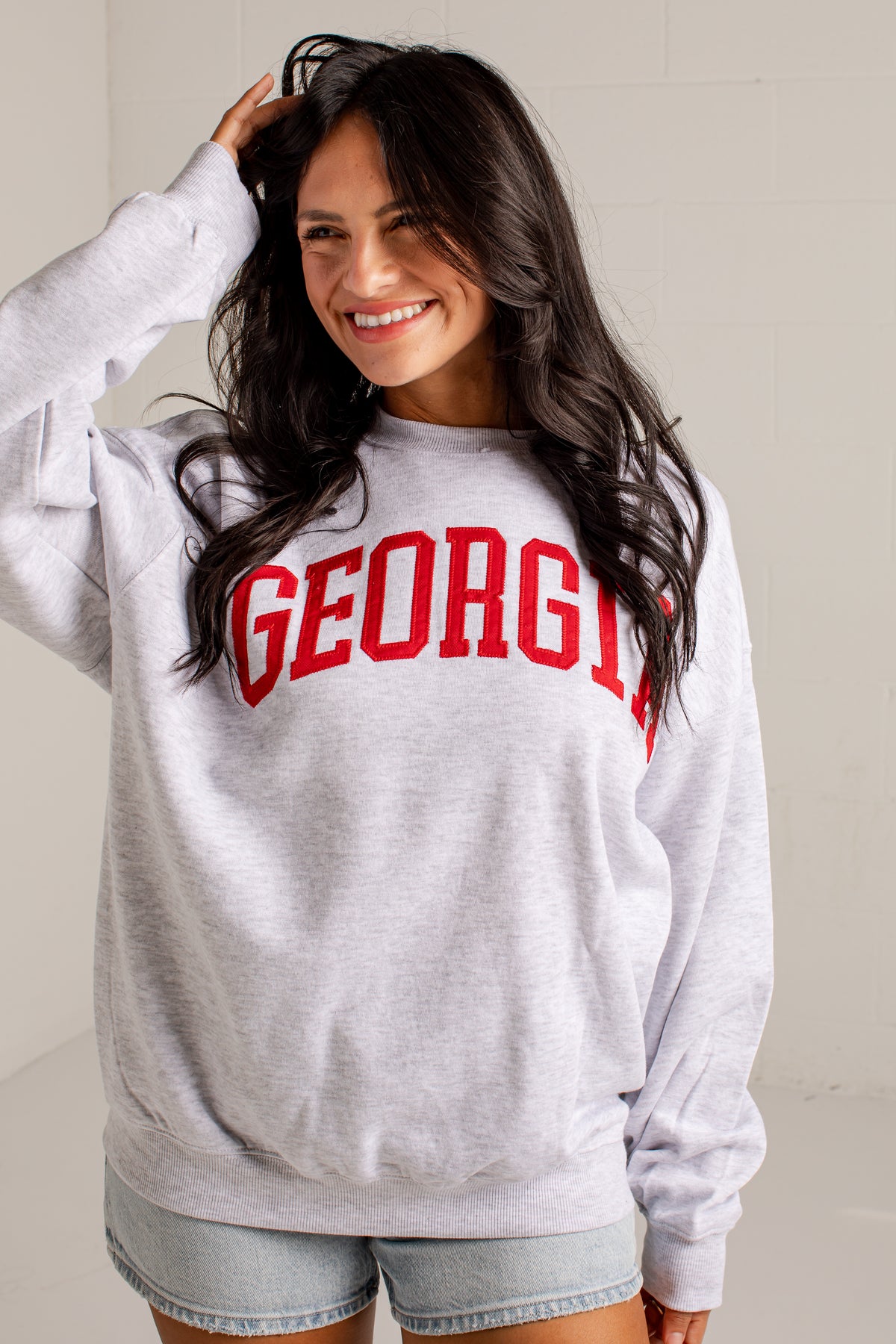 Heather Grey Georgia Script Sweatshirt