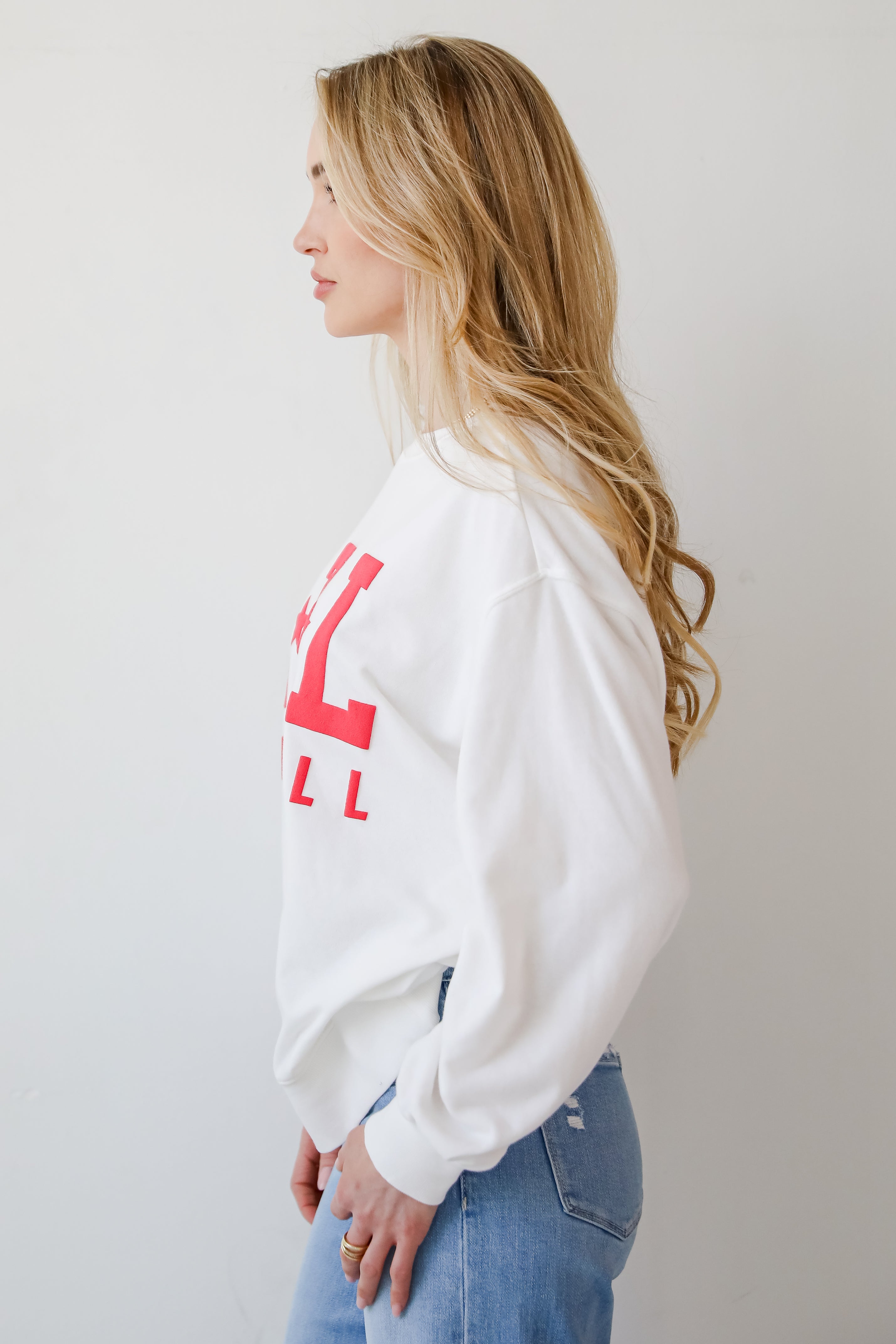 White ATL Baseball Star Sweatshirt