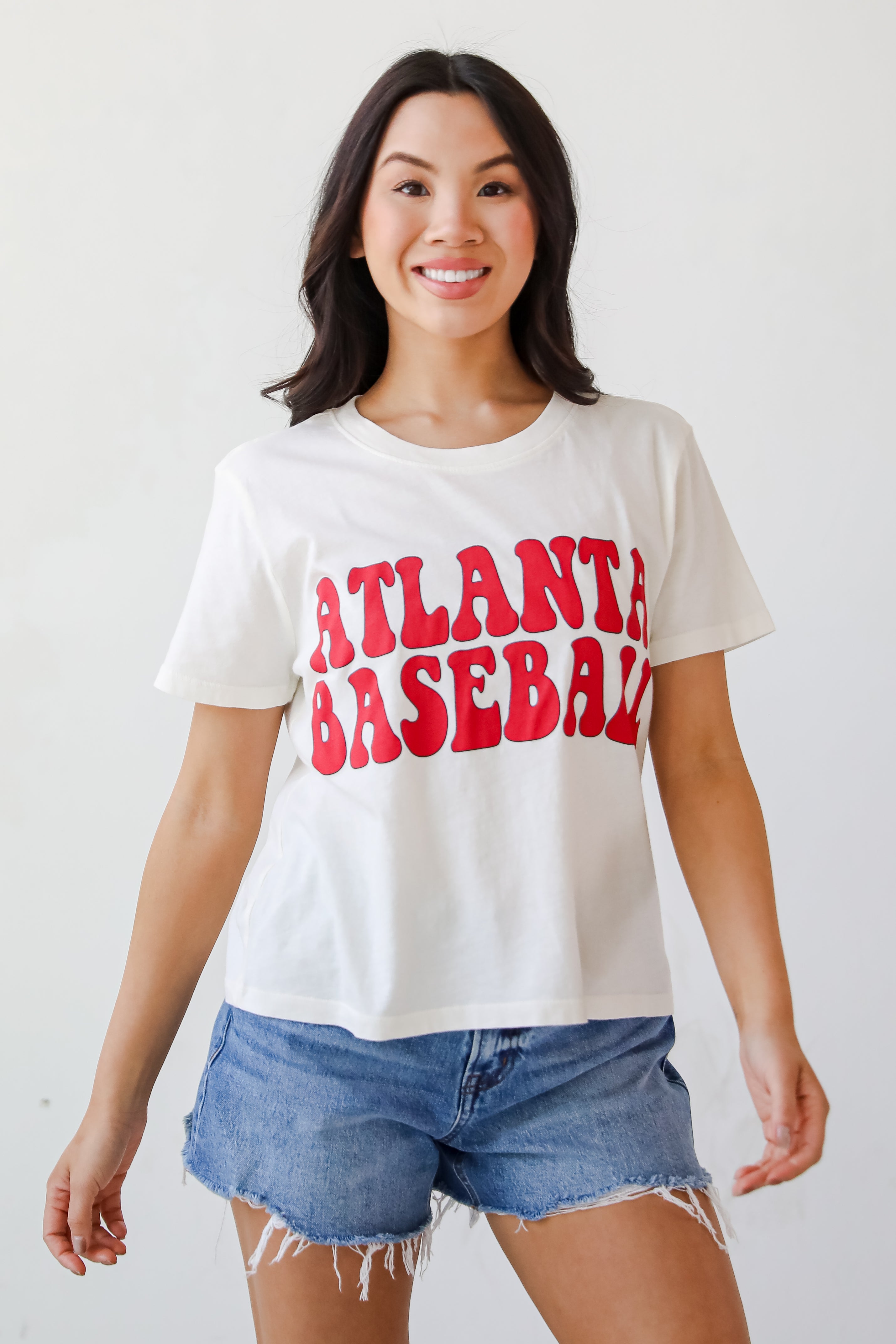 Off White Atlanta Baseball Cropped Tee