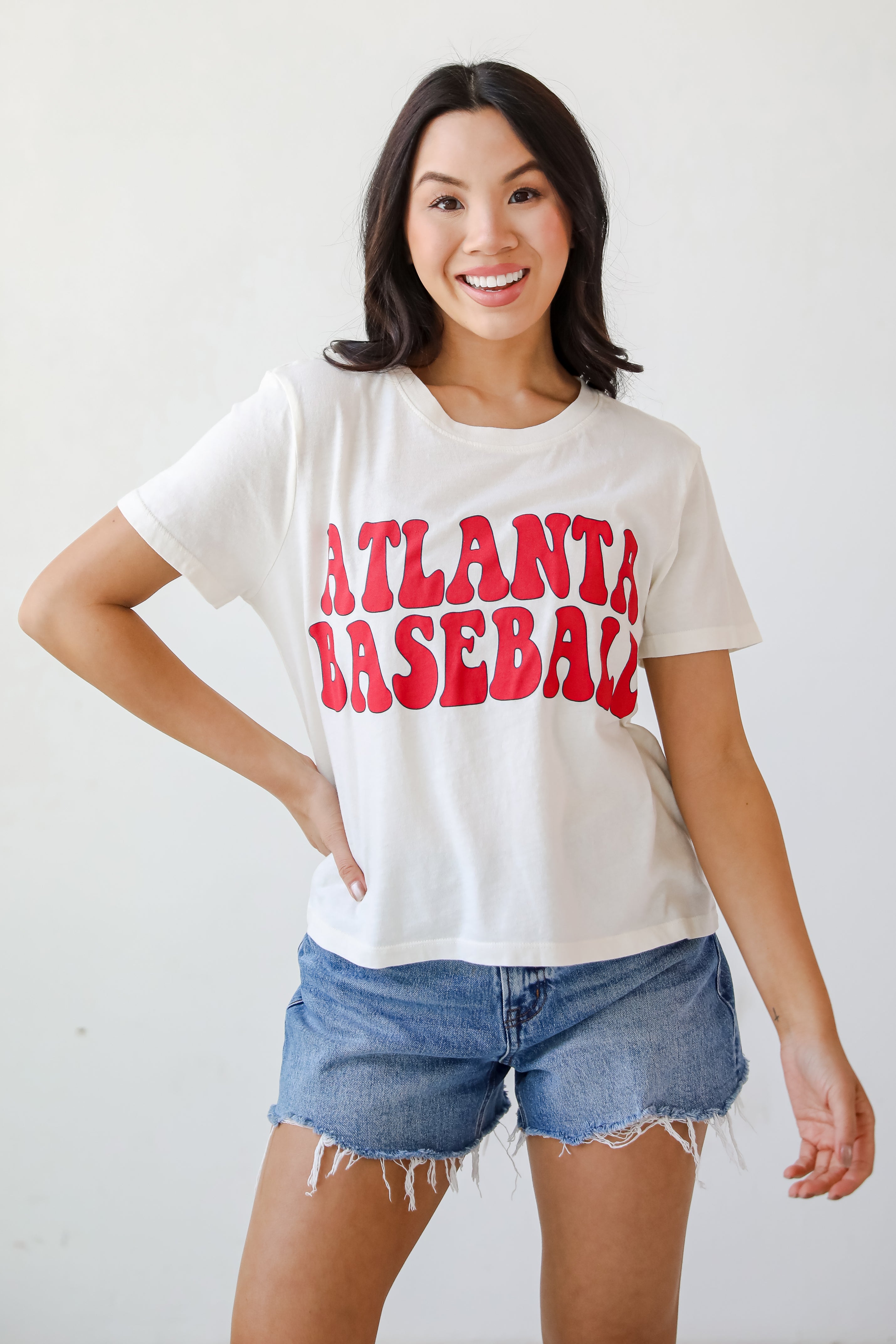 Off White Atlanta Baseball Cropped Tee