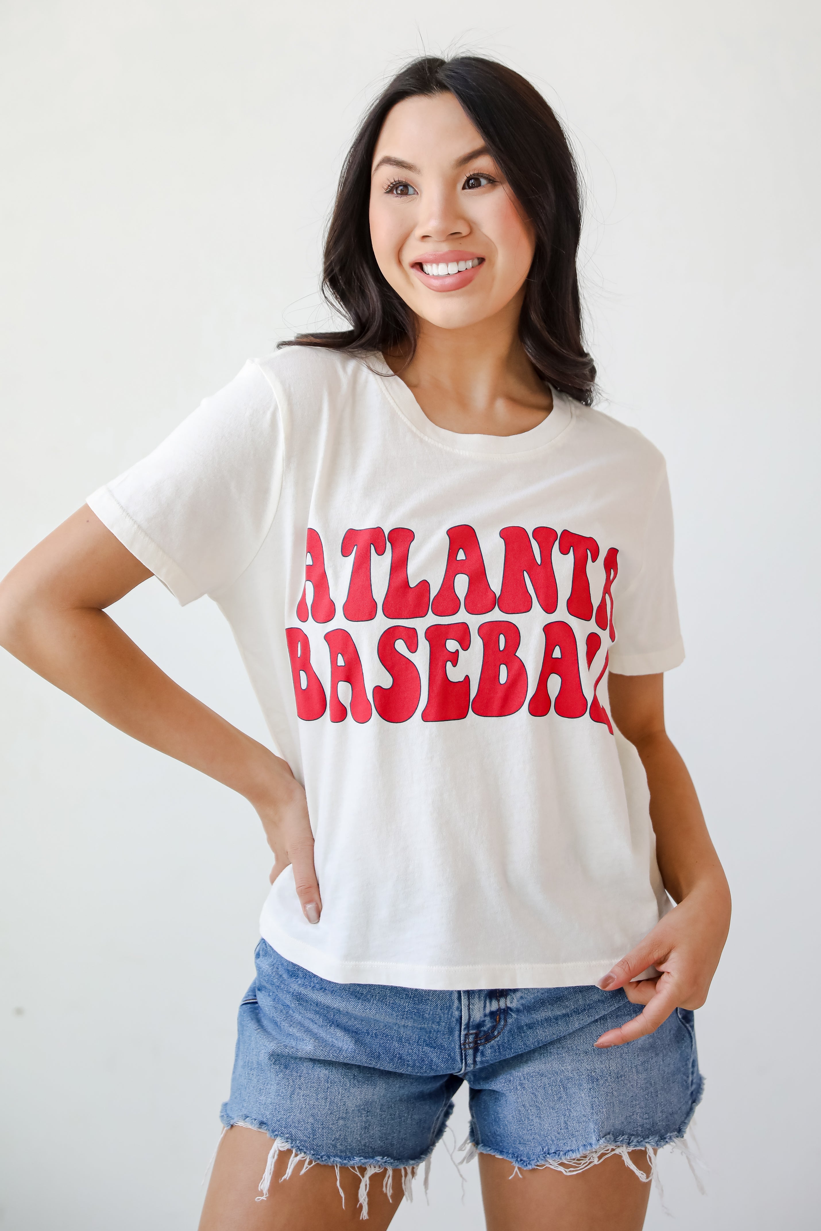 Off White Atlanta Baseball Cropped Tee