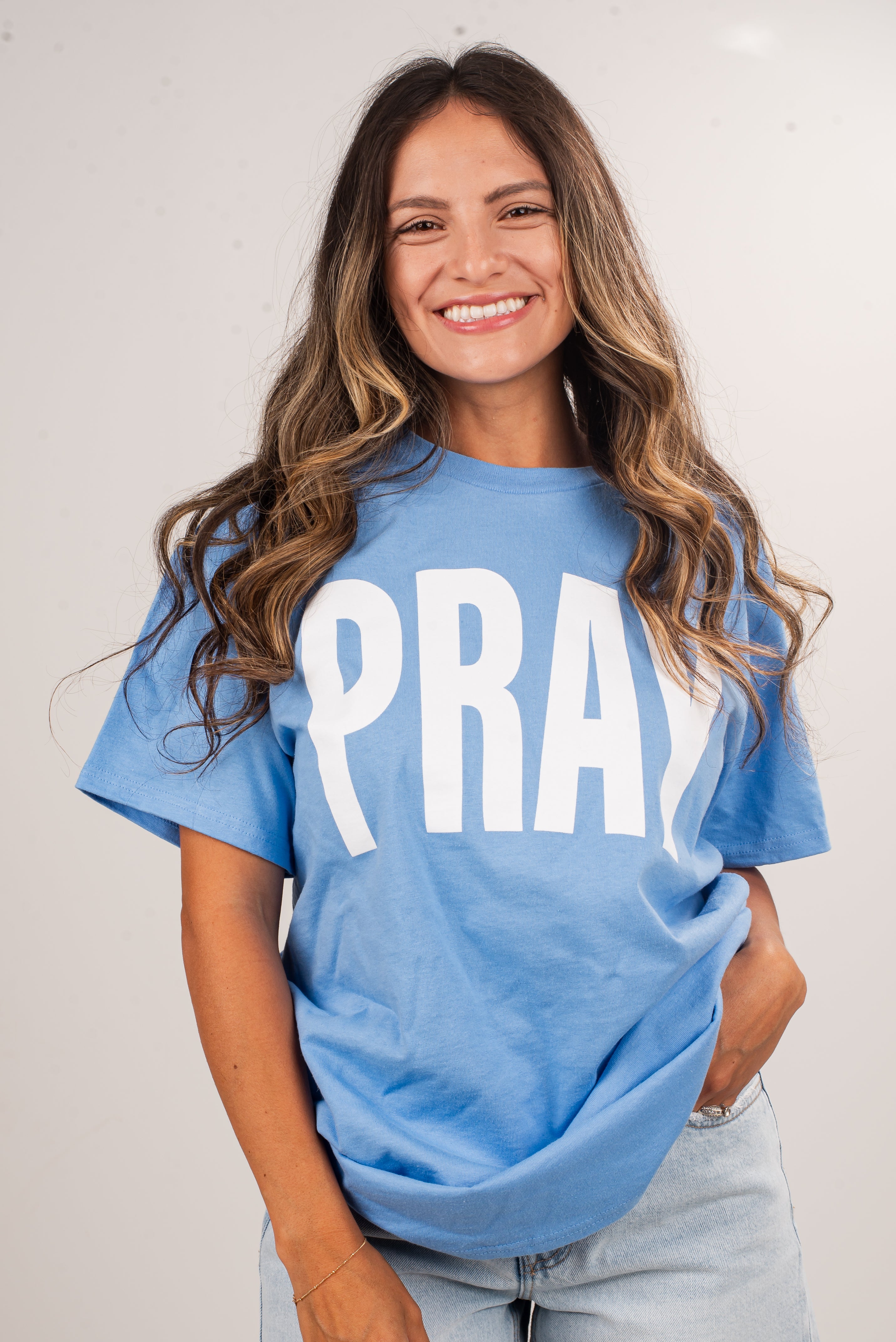 Light Blue Pray Tee