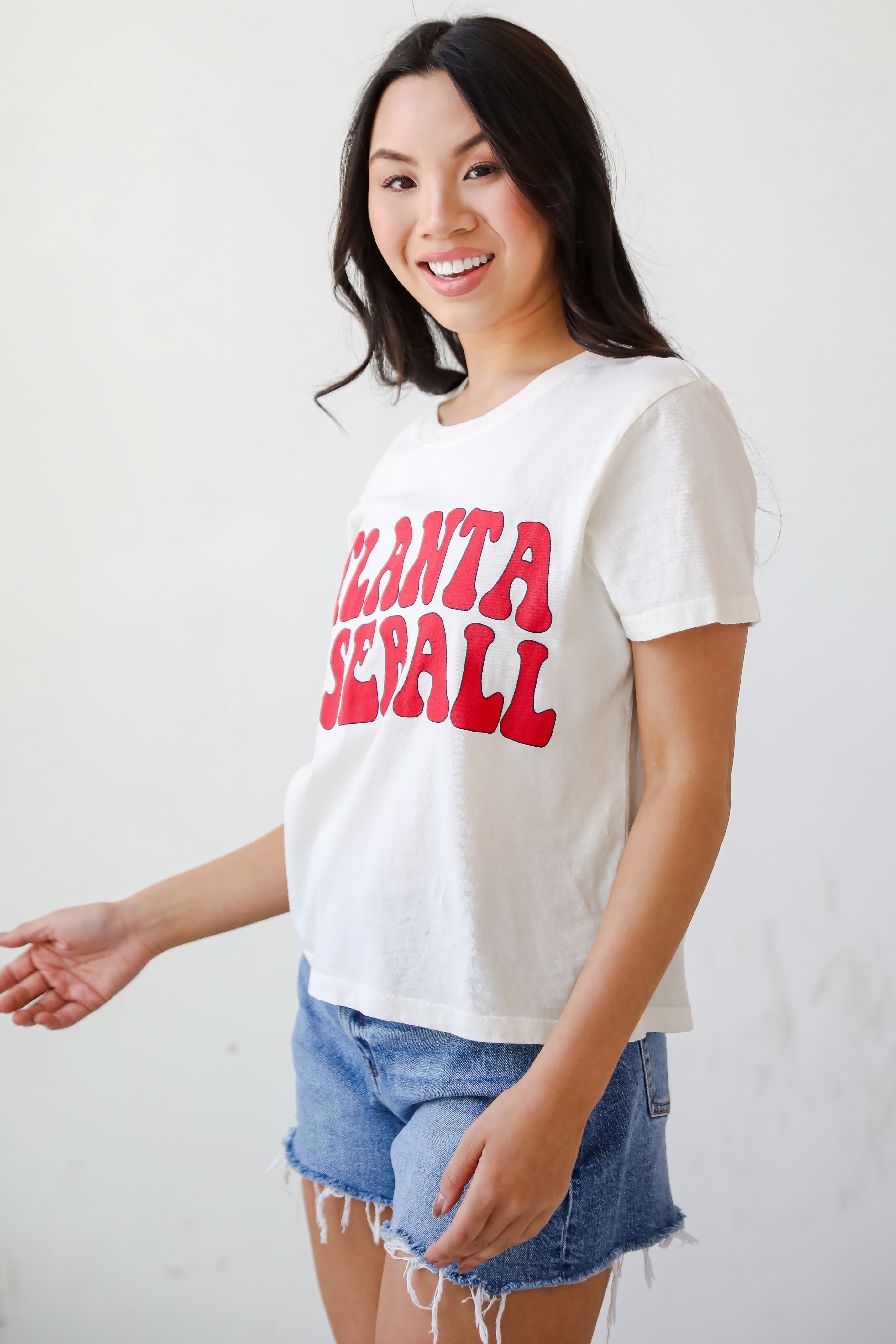 Off White Atlanta Baseball Cropped Tee