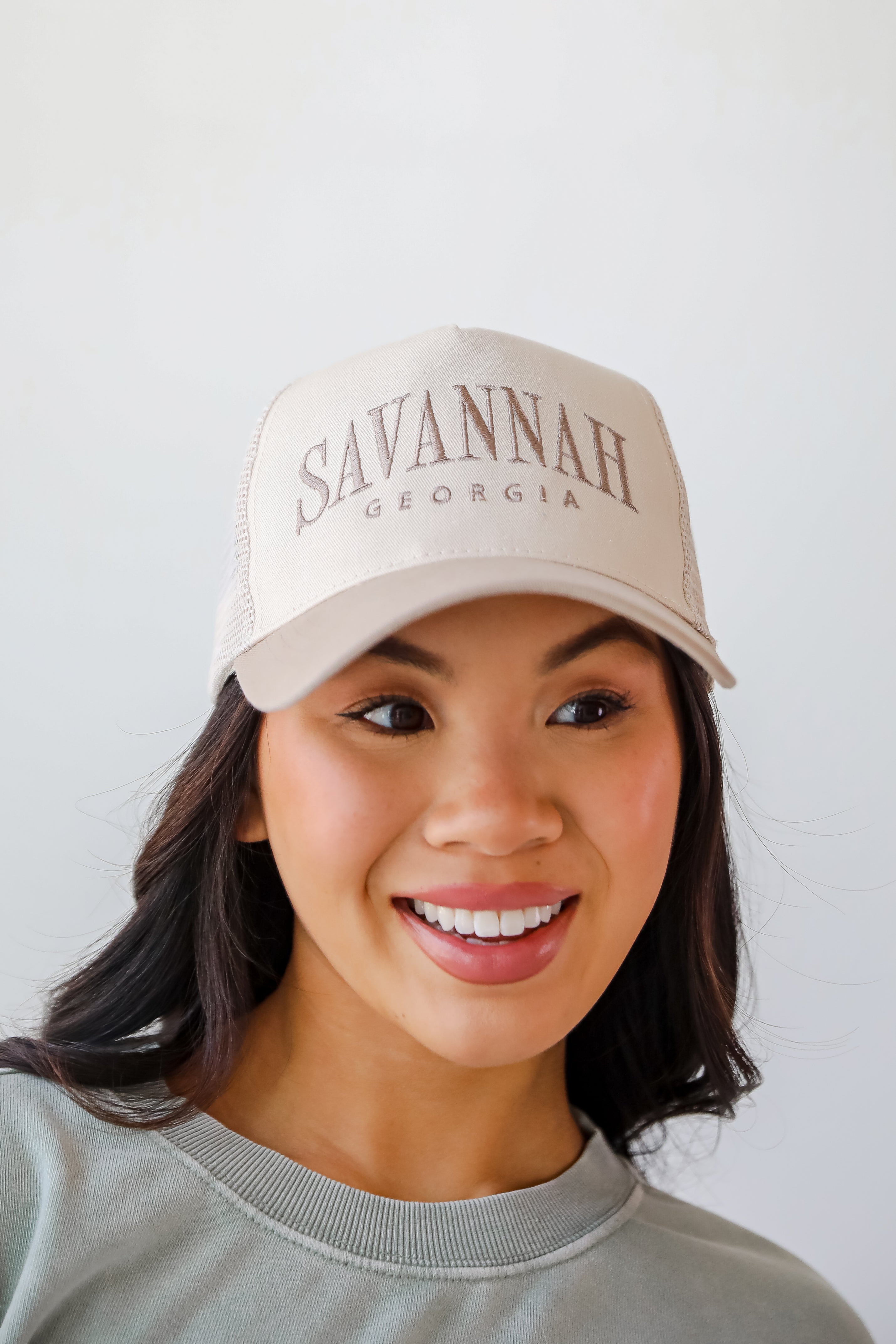Beige Savannah Georgia Trucker Hat