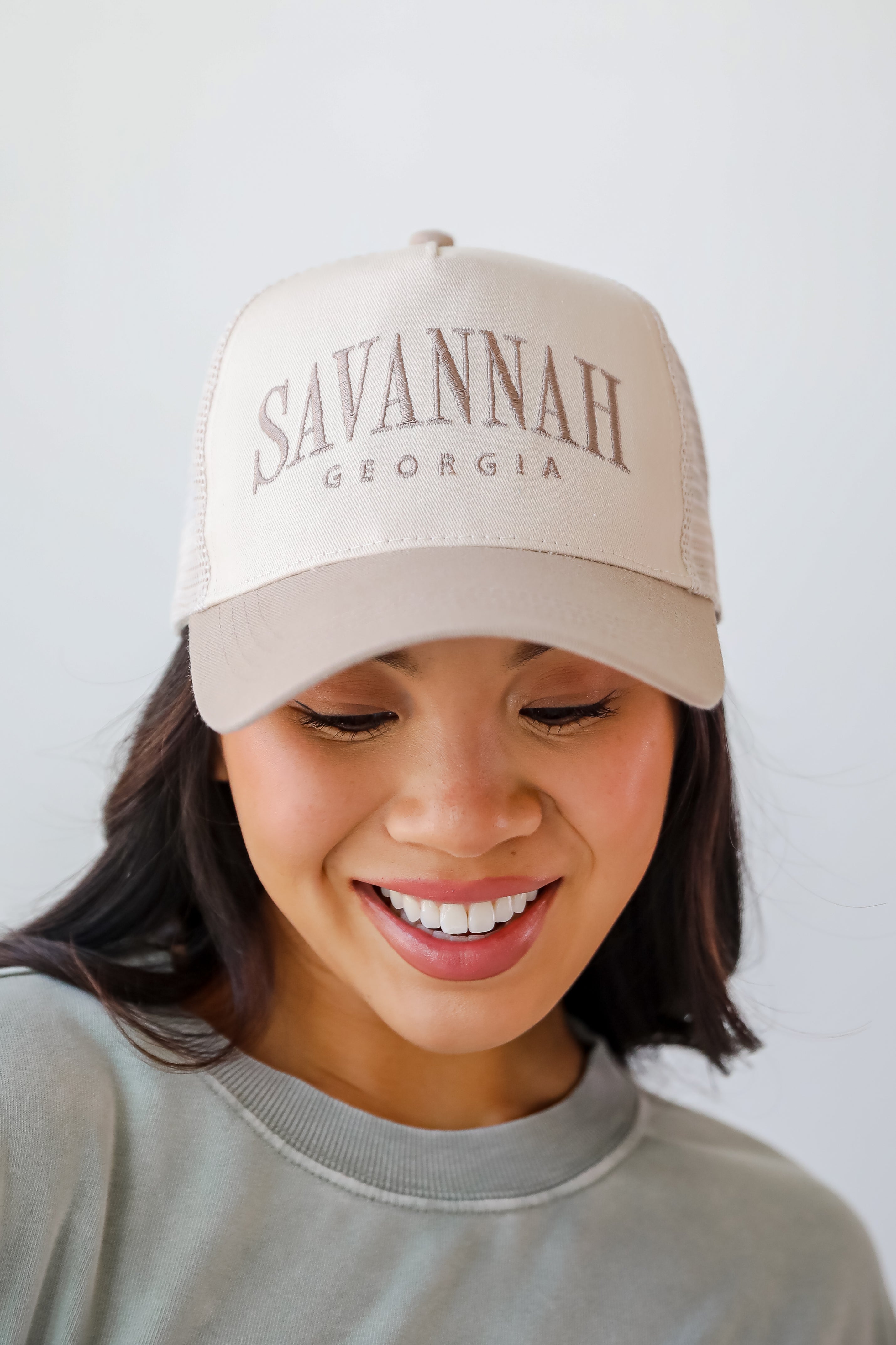 Beige Savannah Georgia Trucker Hat