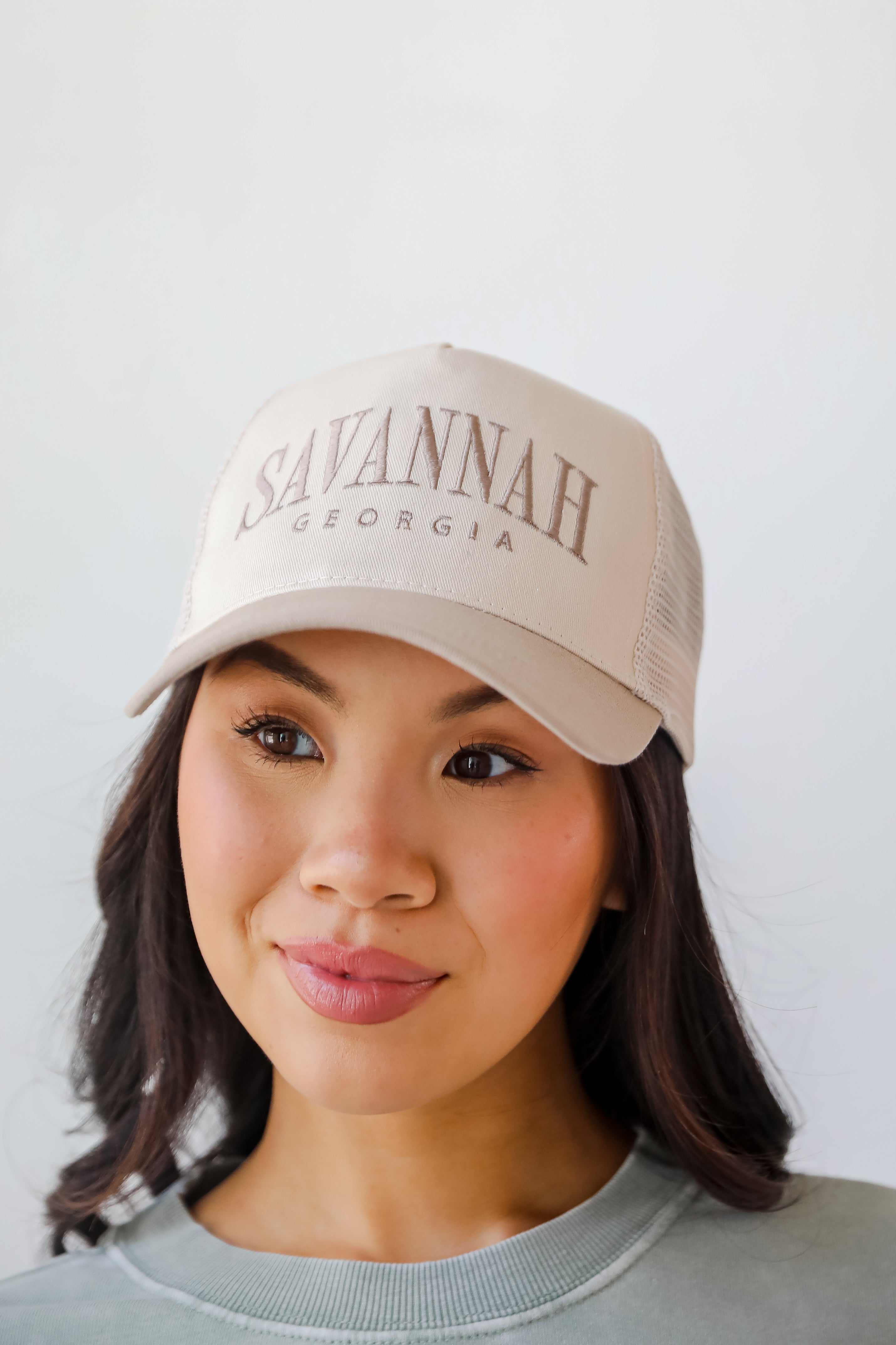 Beige Savannah Georgia Trucker Hat