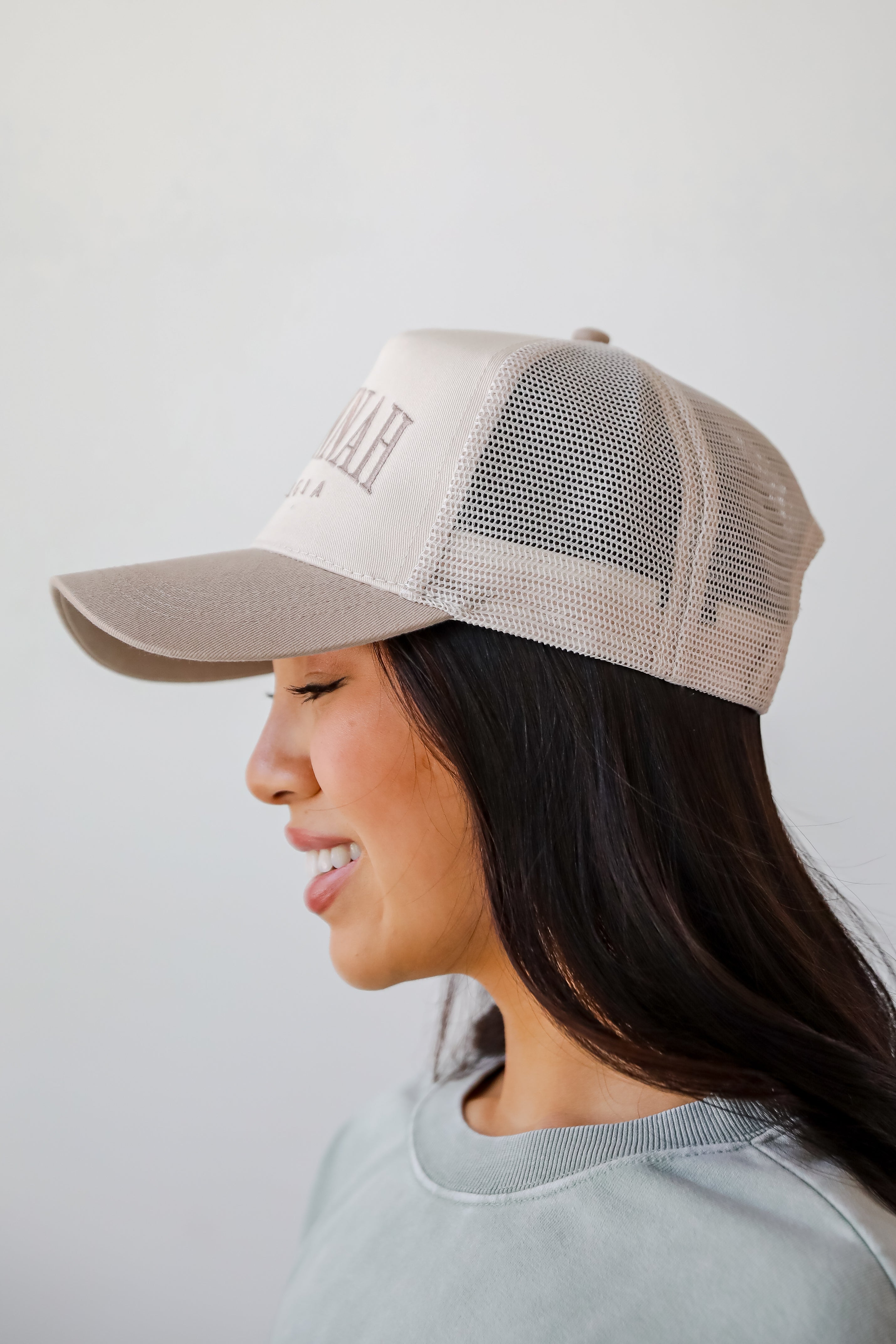 Beige Savannah Georgia Trucker Hat