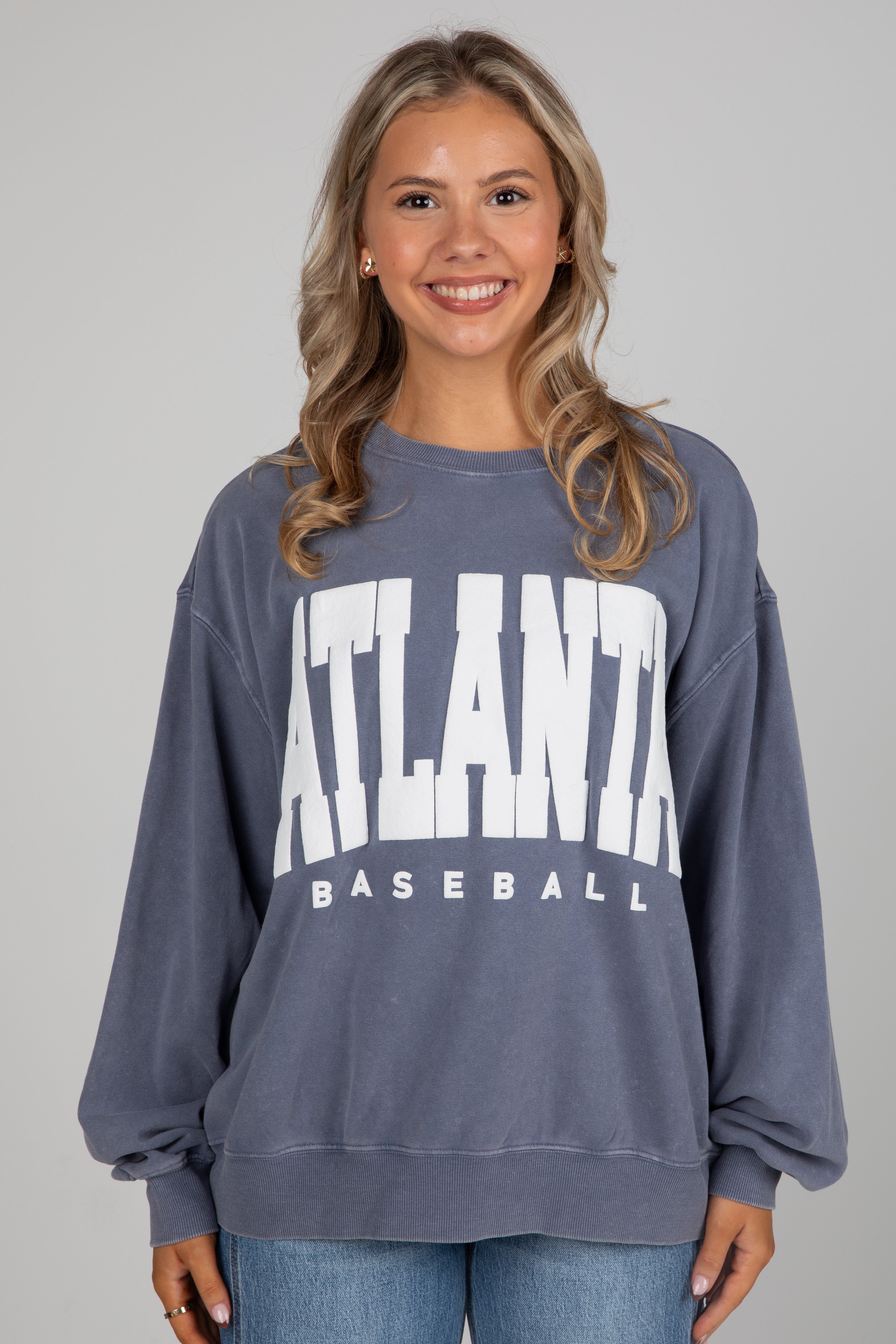 Woman wearing a blue &