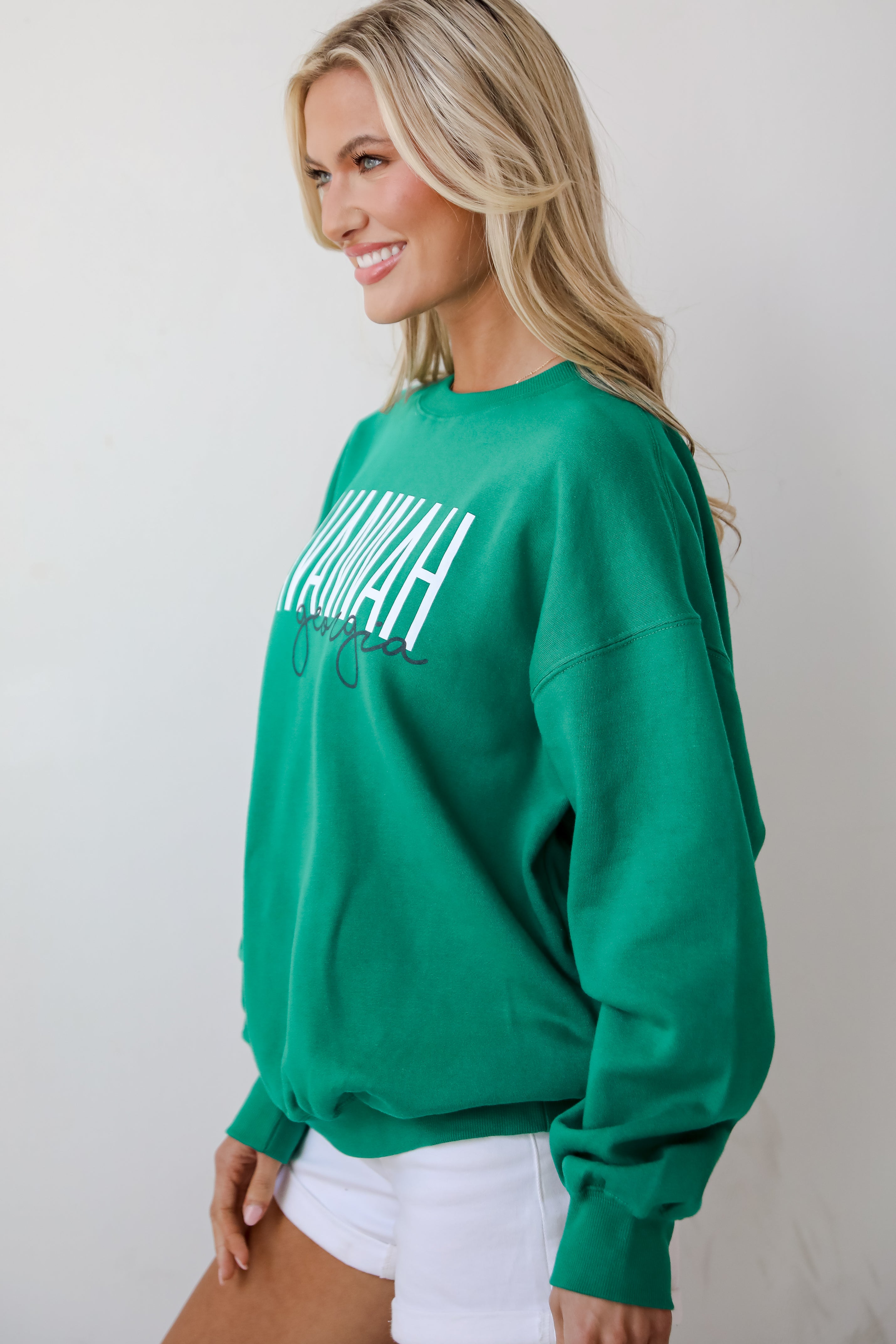 Green Savannah Georgia Script Sweatshirt